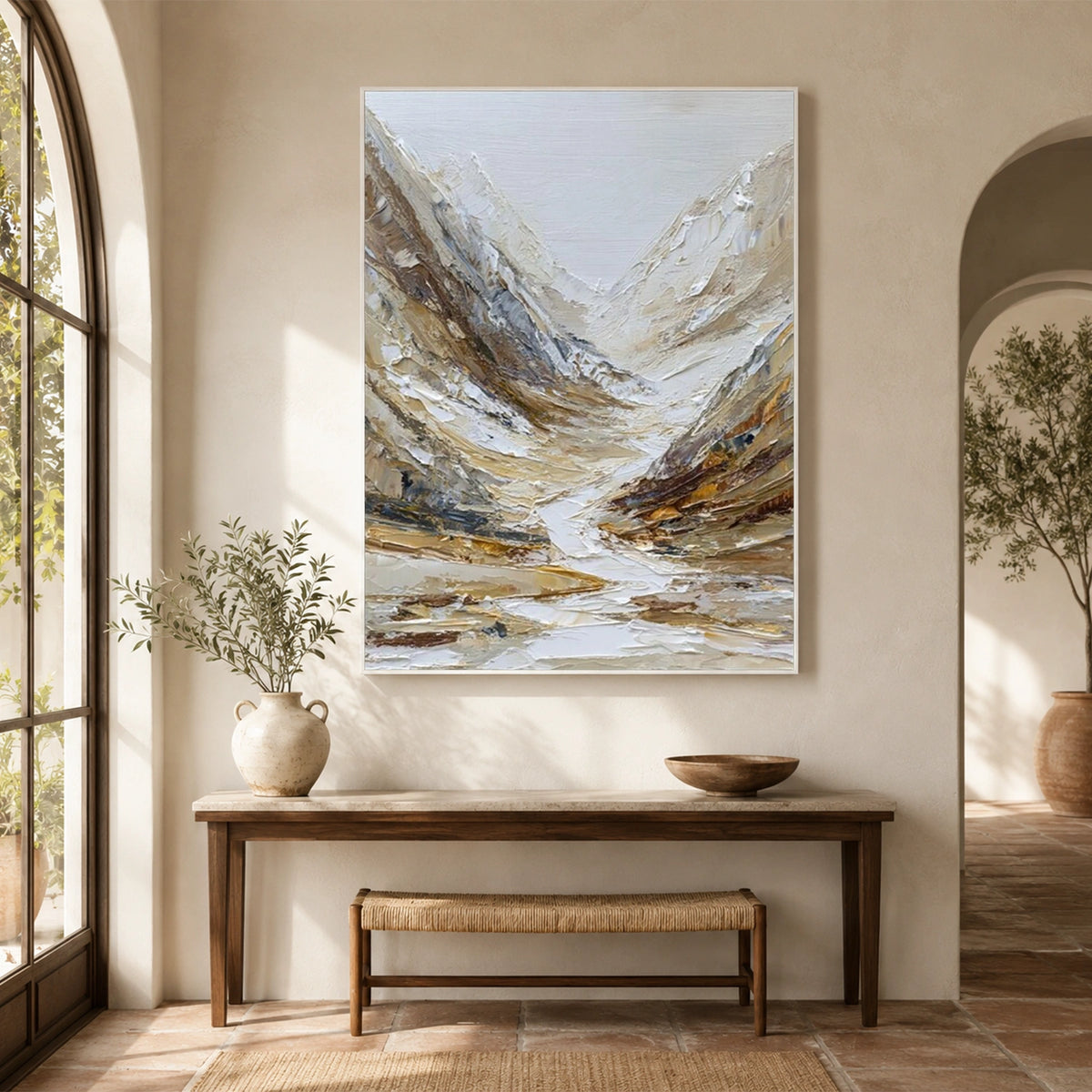 Abstract Mountain Textured Canvas Art #MO076