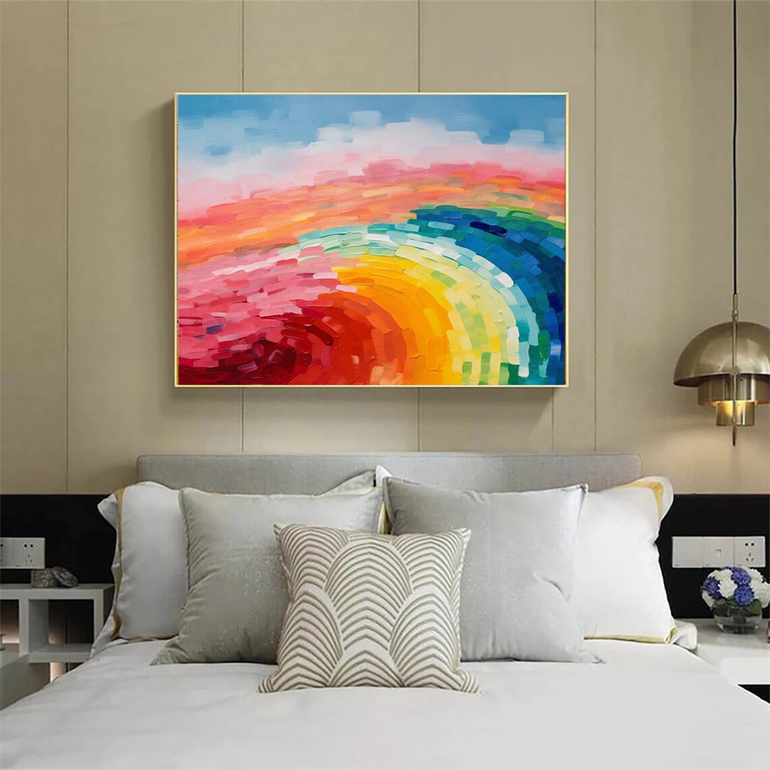 Colorful Abstract Textured Painting Canvas #AT082