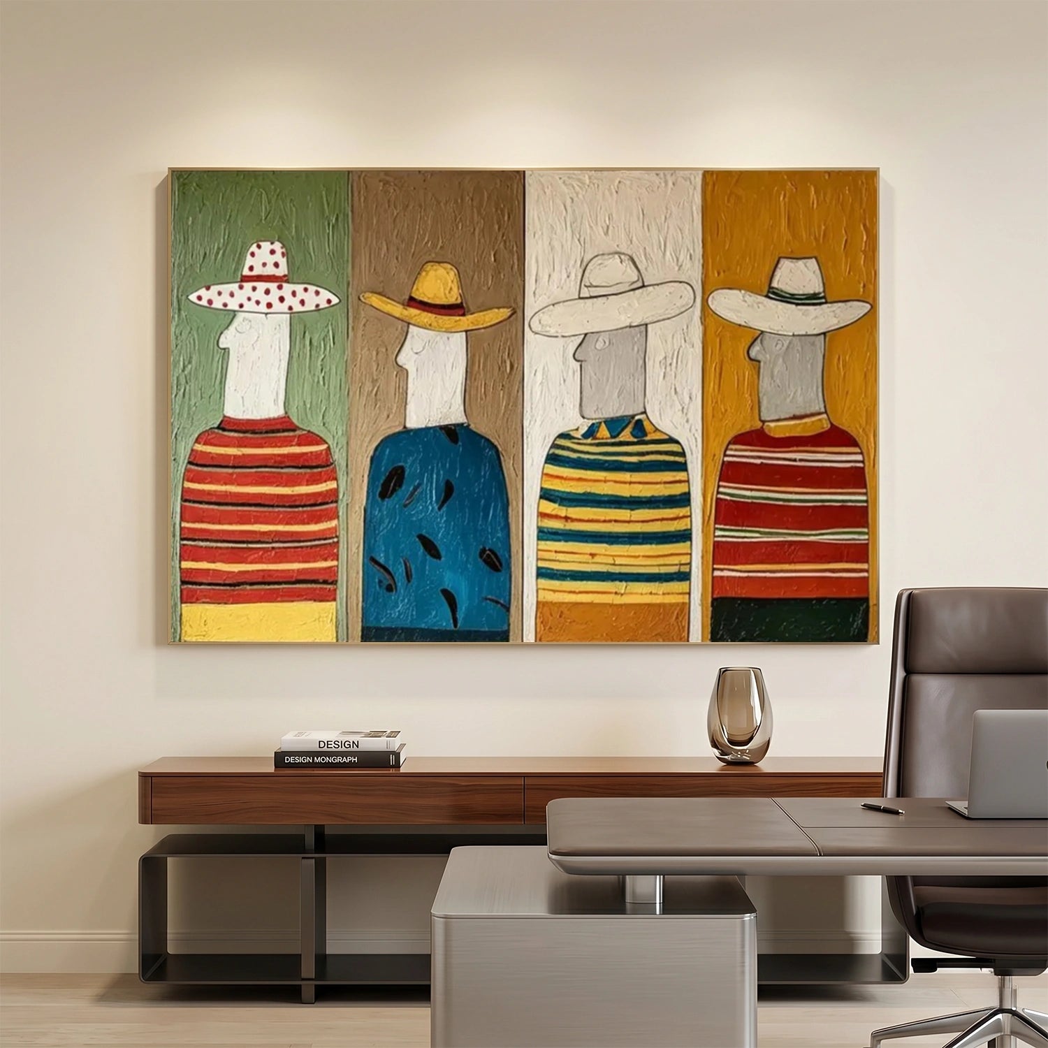 Abstract Portrait Textured Canvas Art #AE152