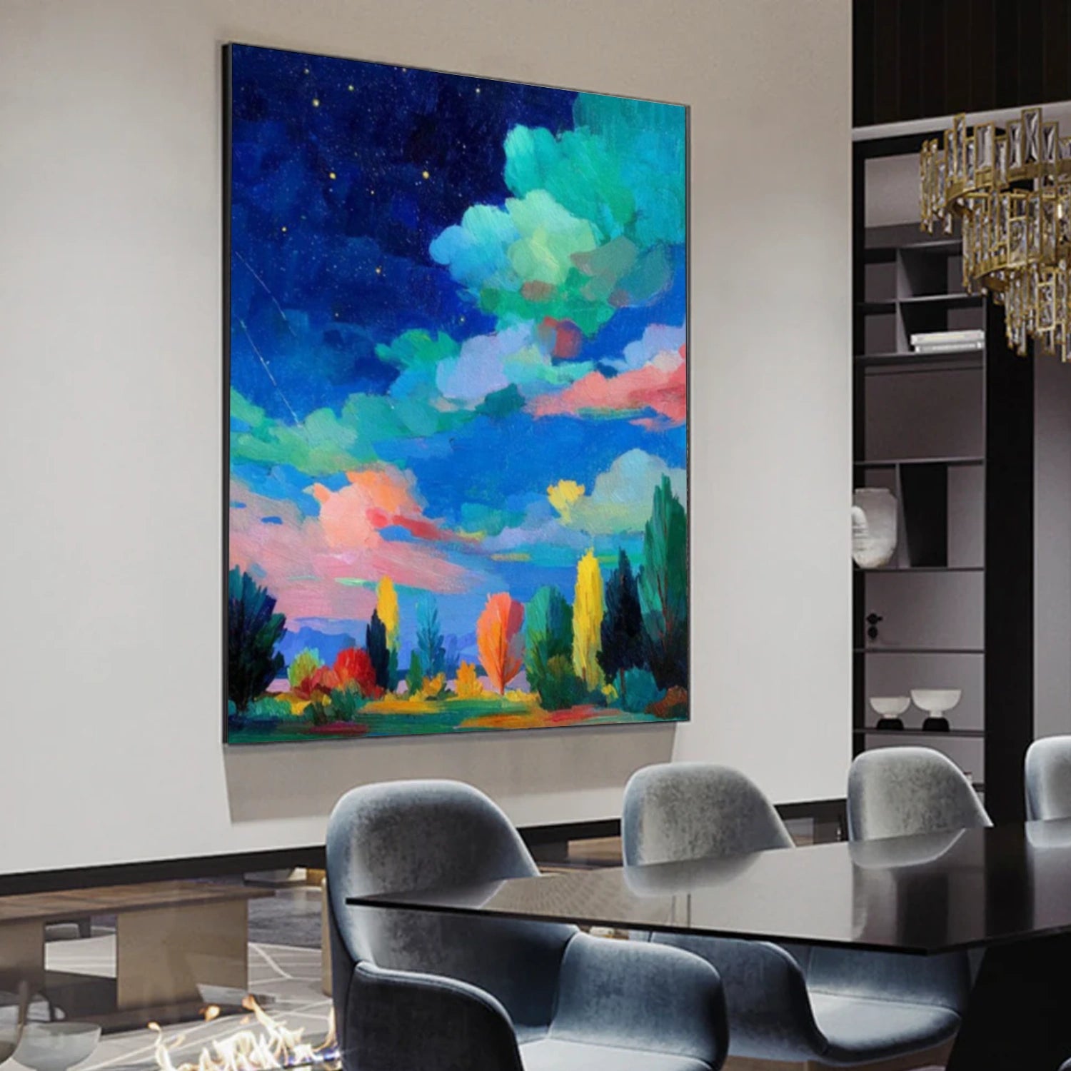 Ocean And Sky Abstract Wall Art #OS145