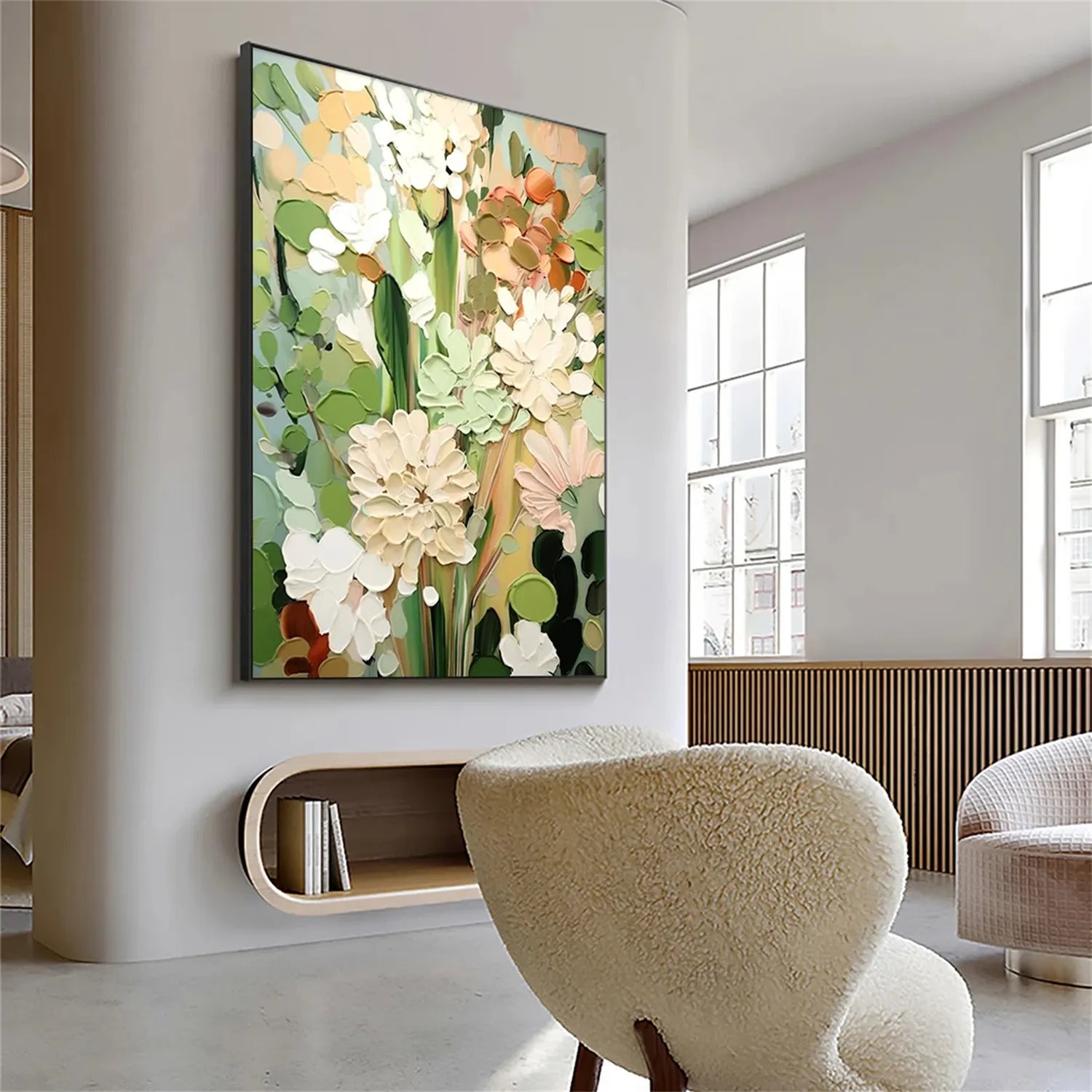 Colorful Flower Textured Painting Canvas #FP015