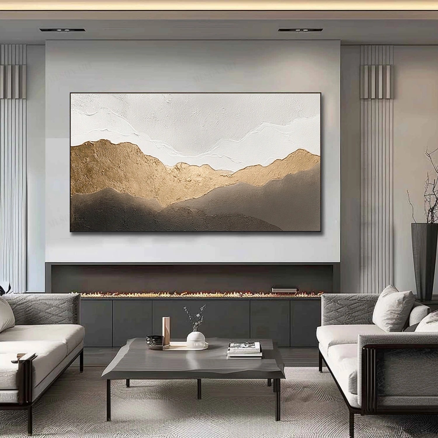 Brown Minimalist Textured Canvas Art #MT212