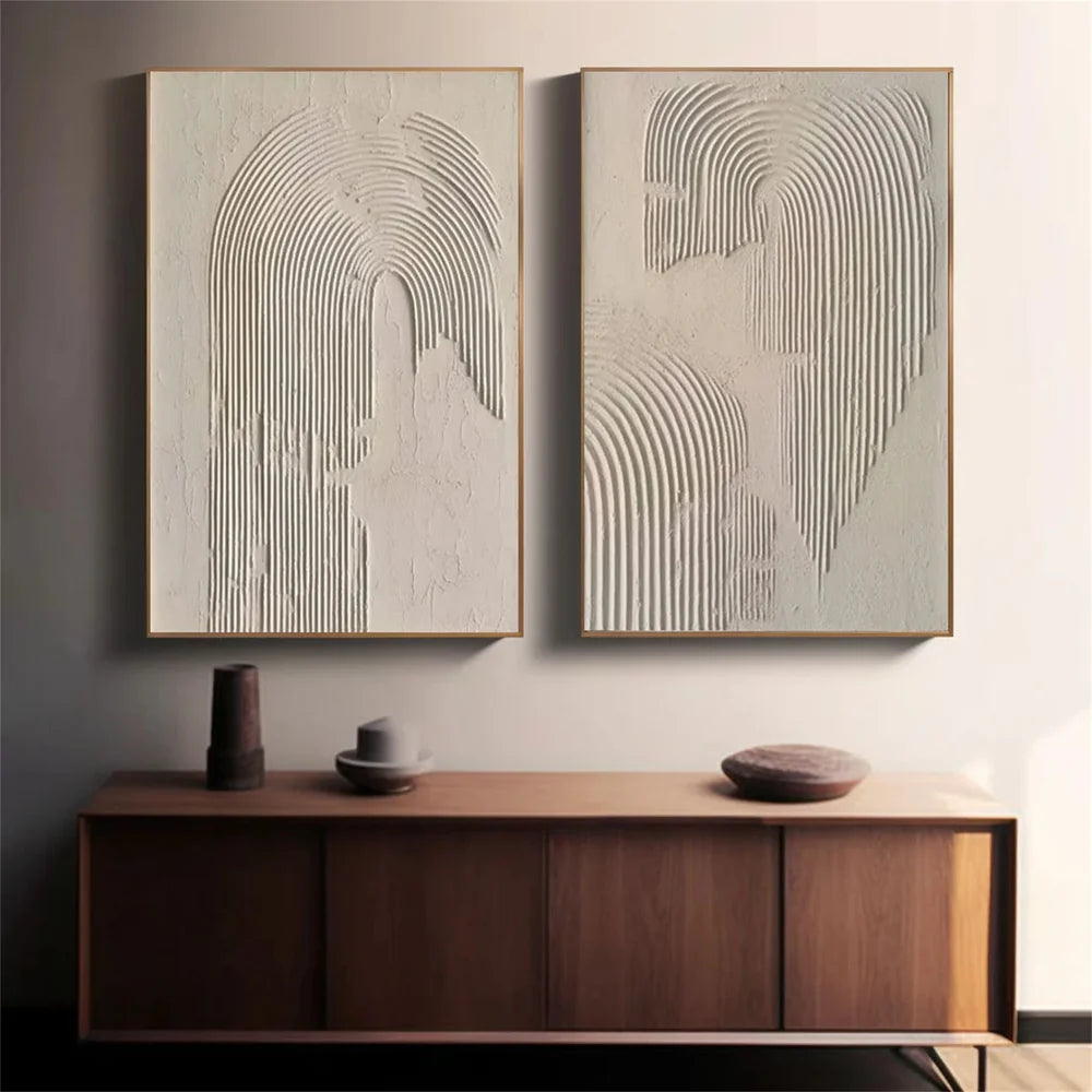 Beige Wabi Sabi Texture Canvas Art Set of 2 #WS005