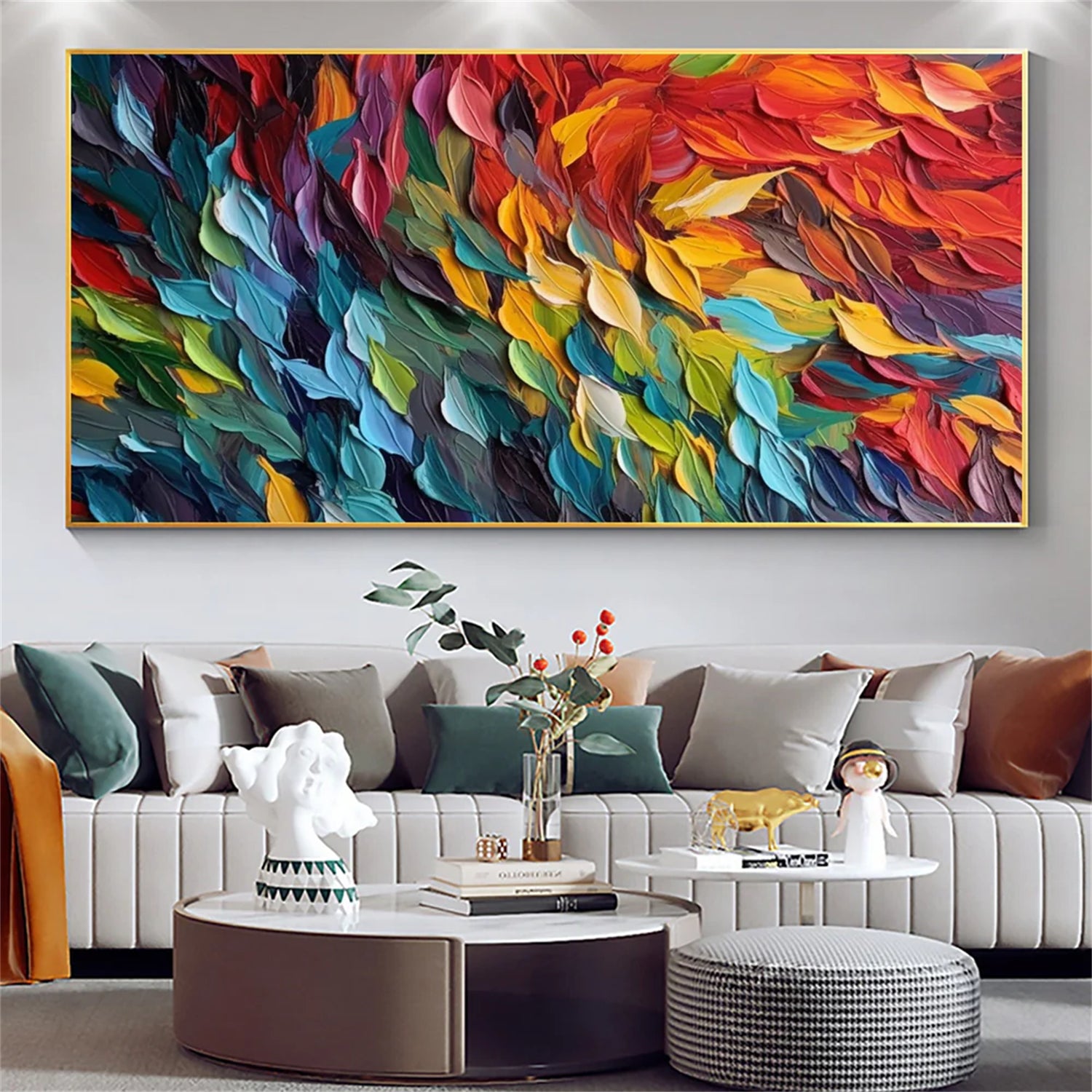 Colorful Abstract Textured Painting Canvas #AT034