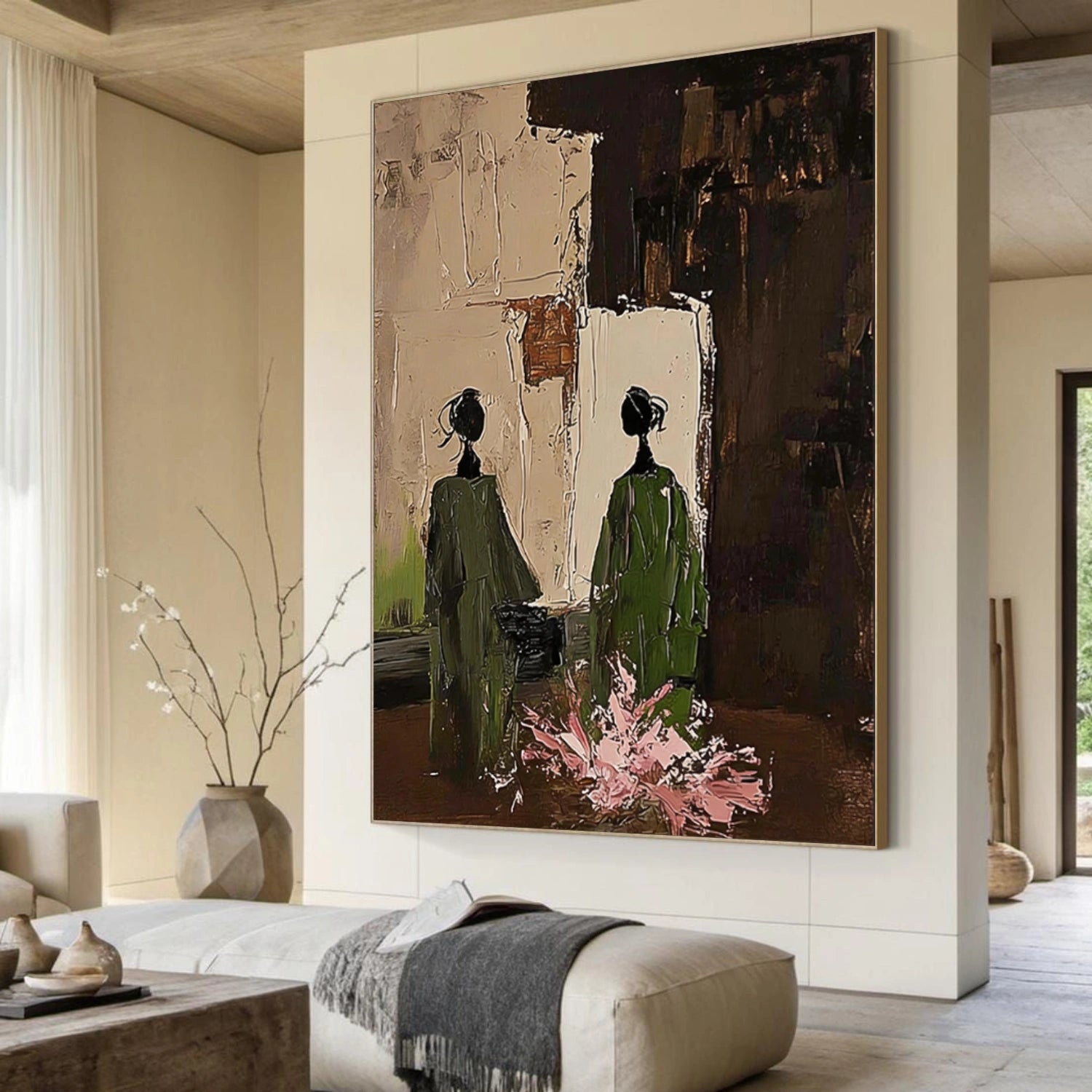 Abstract Portrait Textured Canvas Art #AE106