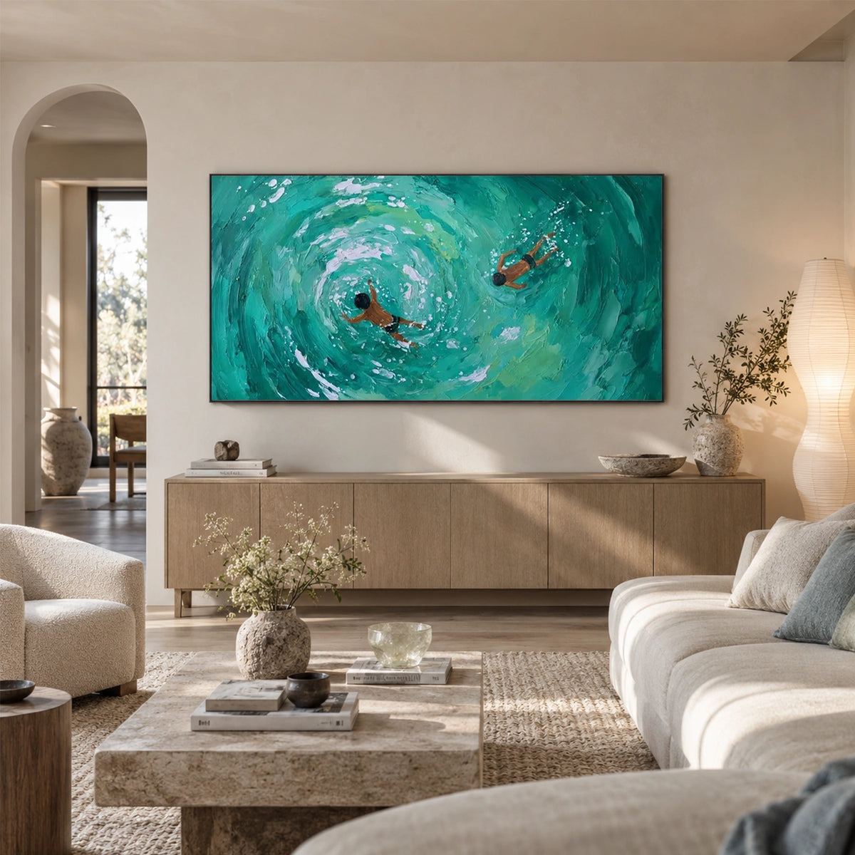 Swimming Sports Textured Wall Art #MS135