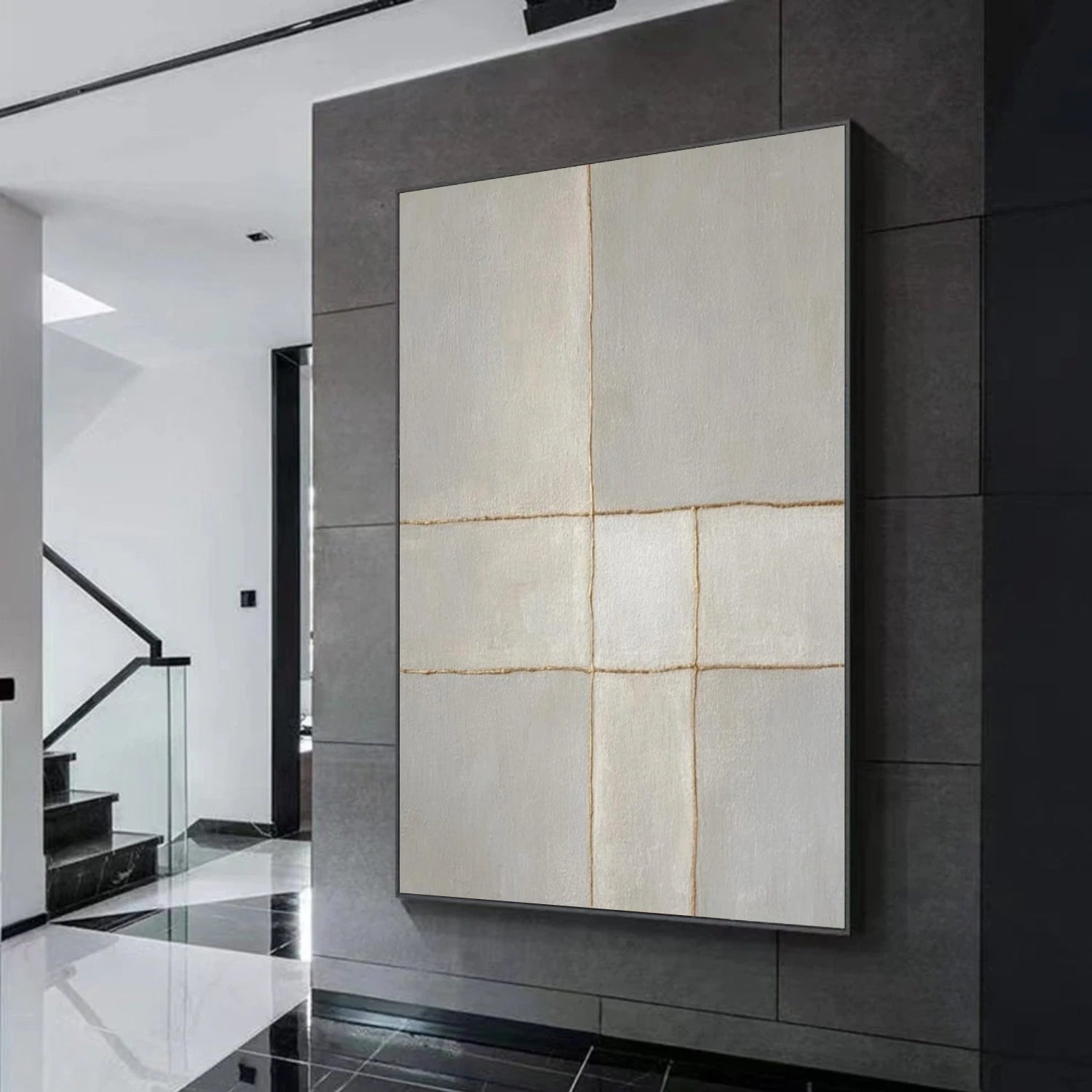 Gray Minimalist Canvas Art #MT192