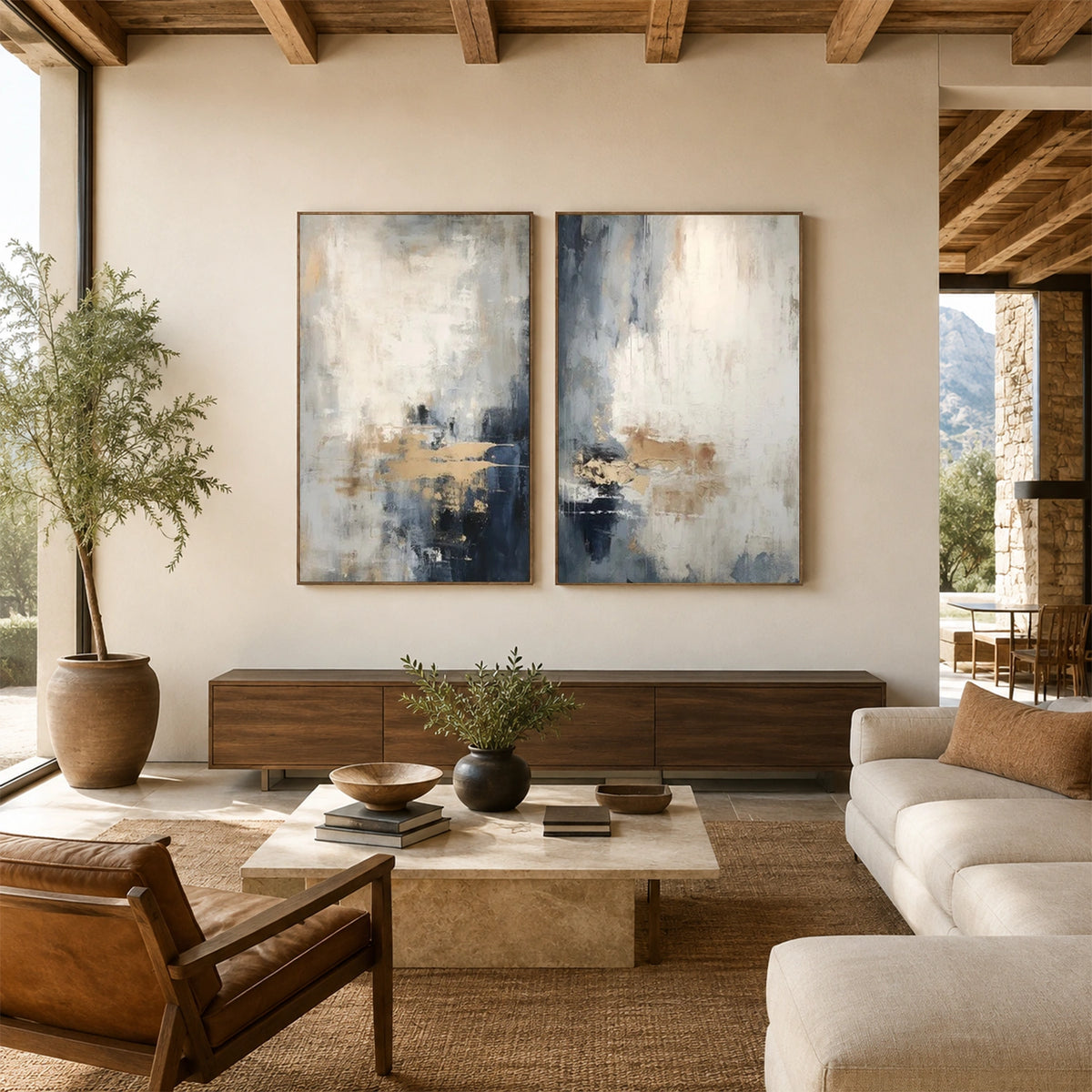 Abstract Canvas Wall Art Set of 2 #AP415