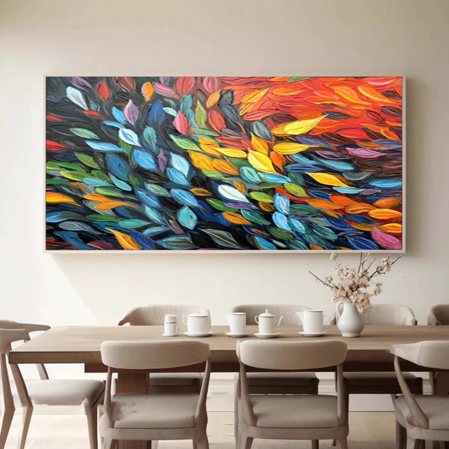 Colorful Tree Textured Painting Canvas #TP012