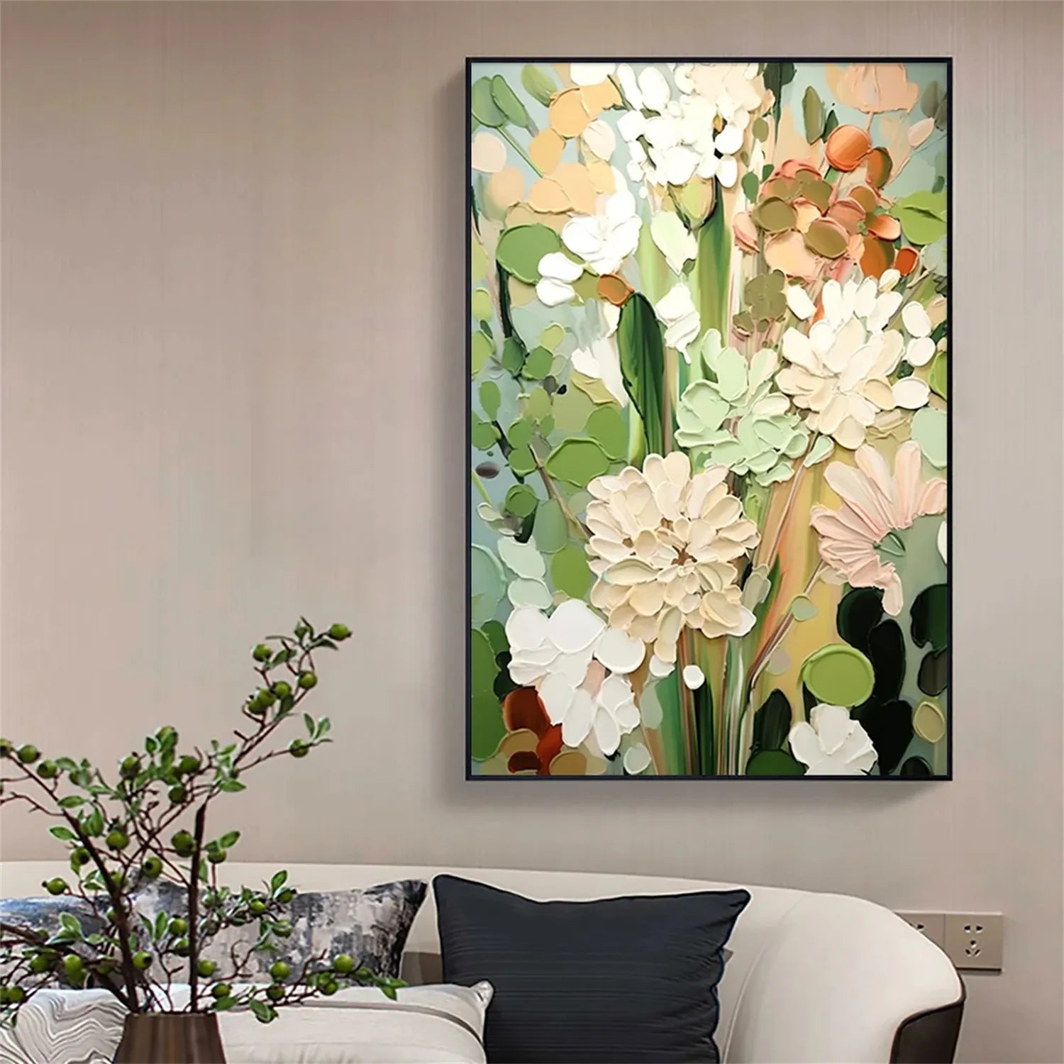 Colorful Flower Textured Painting Canvas #FP015