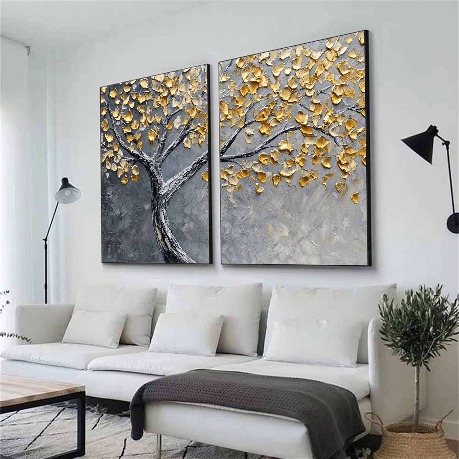 Tree Abstract Textured Wall Art Set of 2 #TP063