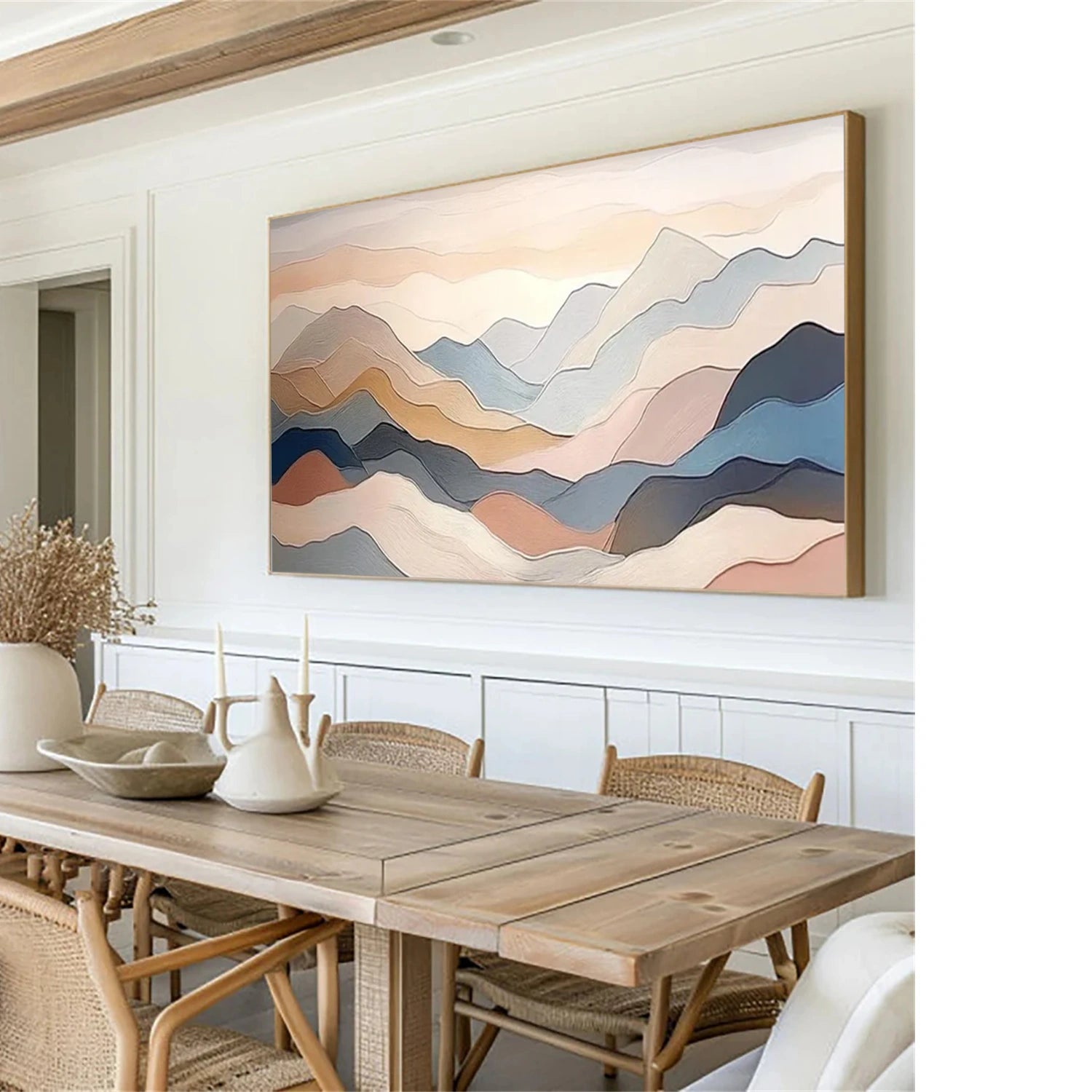 Abstract Mountain Textured Canvas Art #MO046