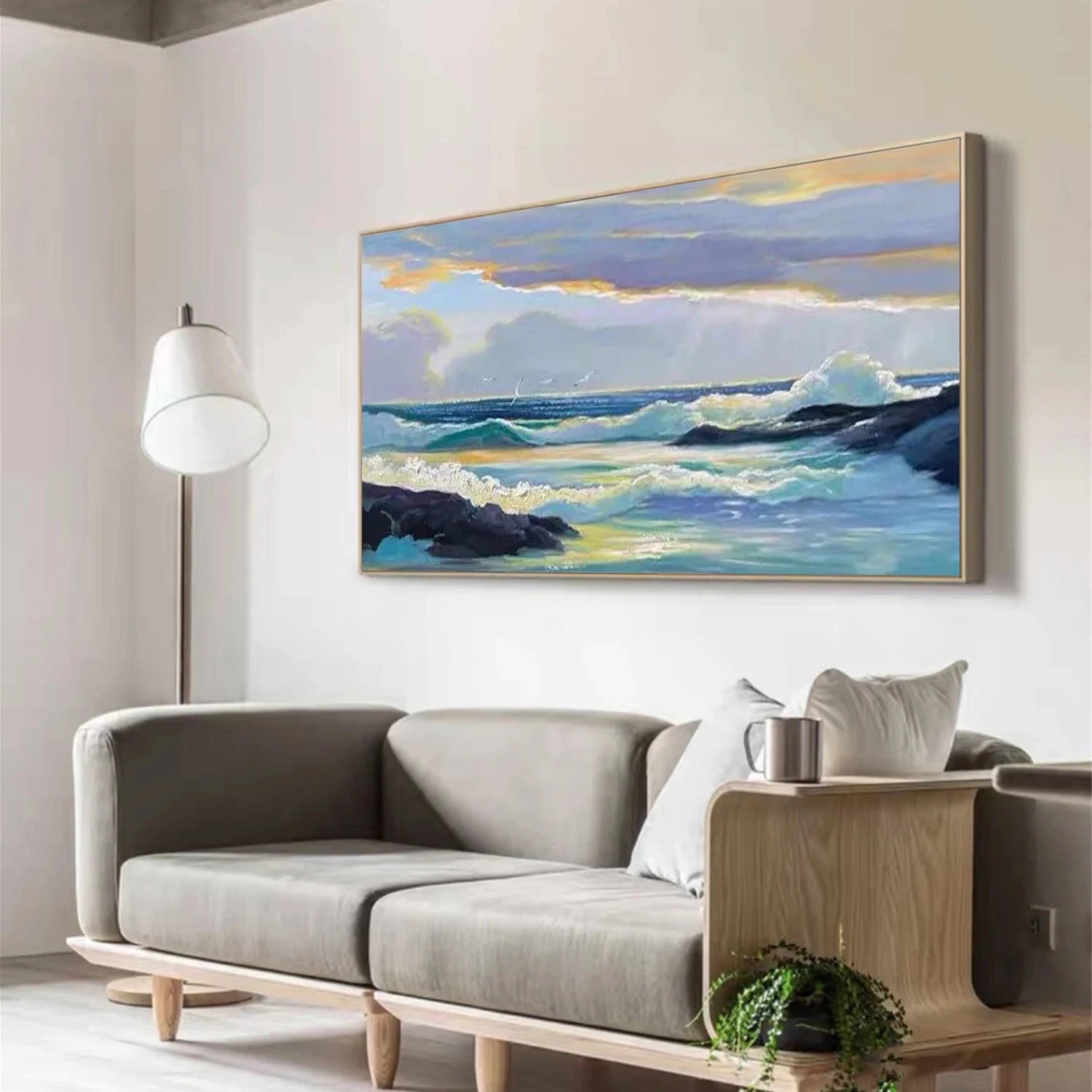 Ocean And Sky Abstract Wall Art #OS063