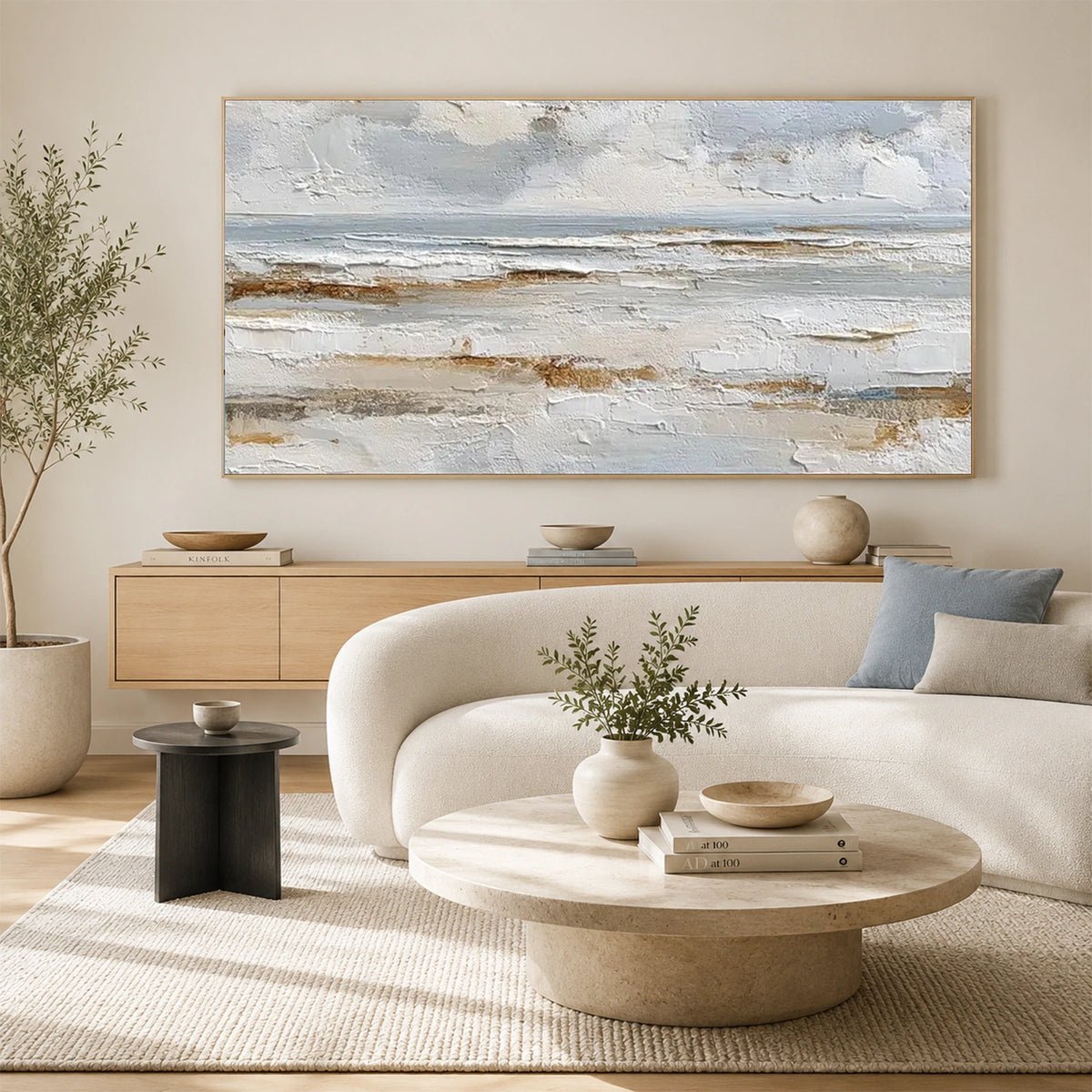 Ocean And Sky Abstract Textured Wall Art #OS225