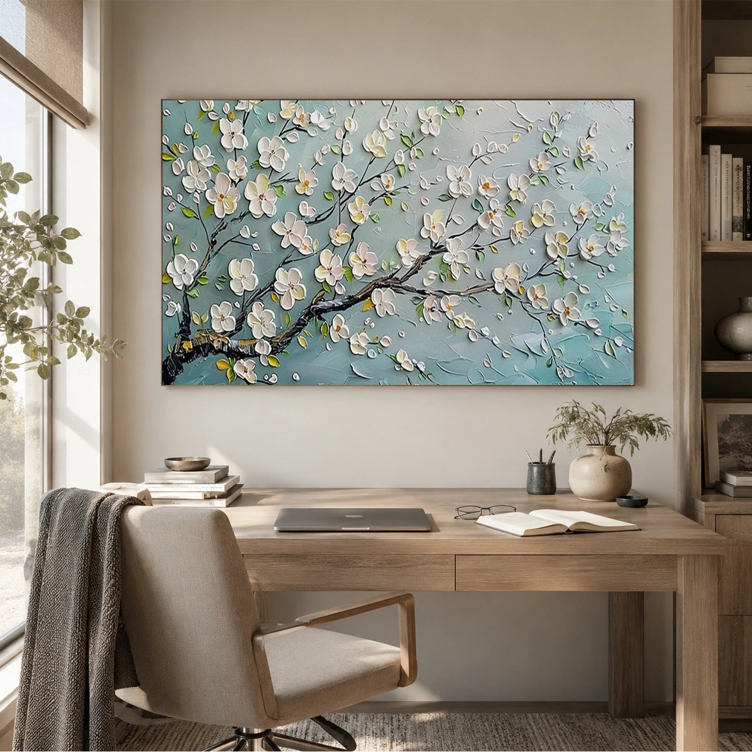 Flower And Tree Abstract Textured Painting Canvas #FT014