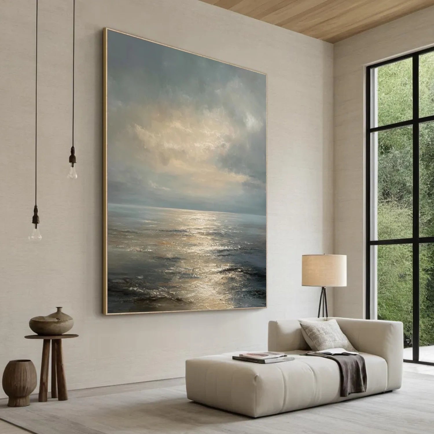 Ocean And Sky Abstract Wall Art #OS096