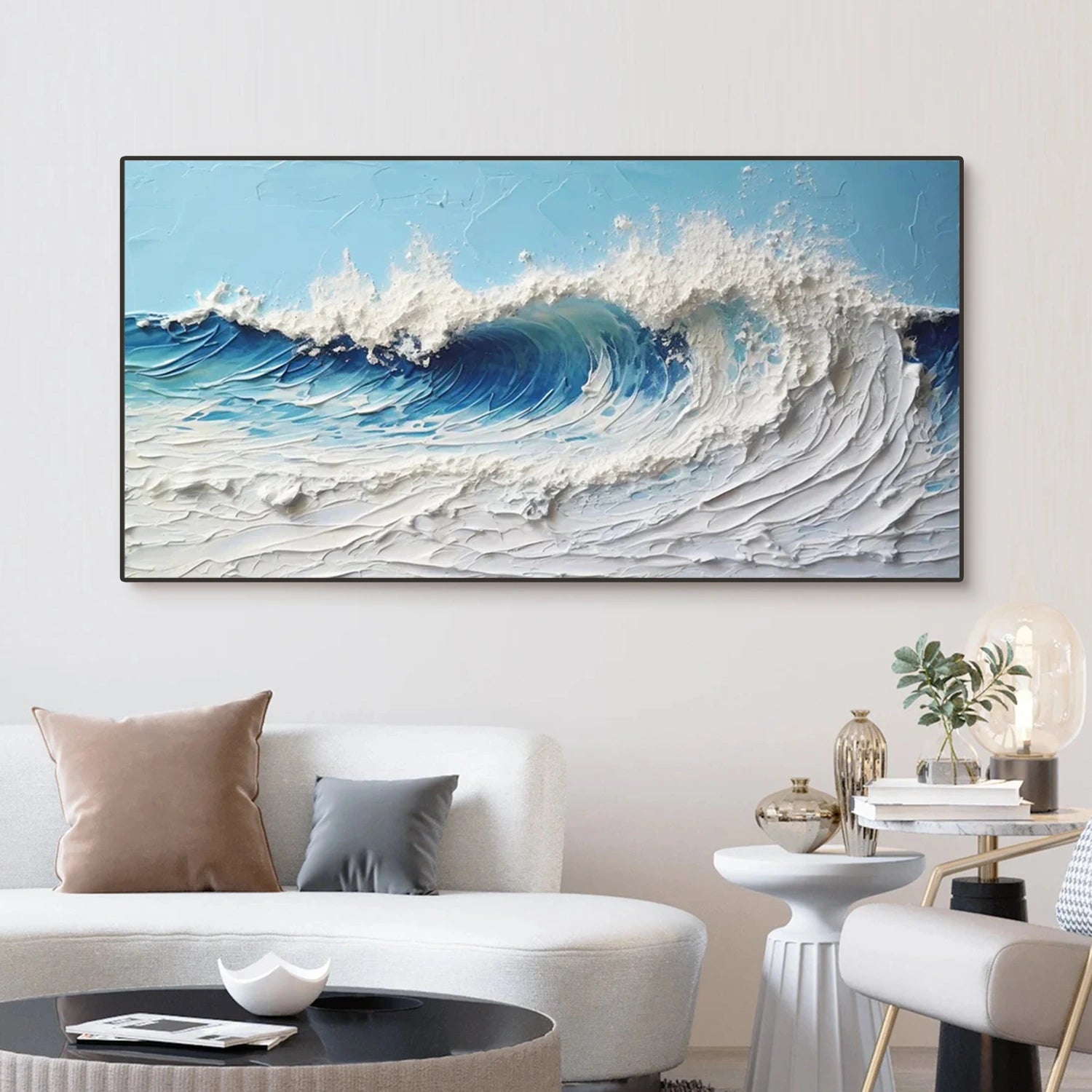 Ocean And Sky Textured Painting Canvas #OS010