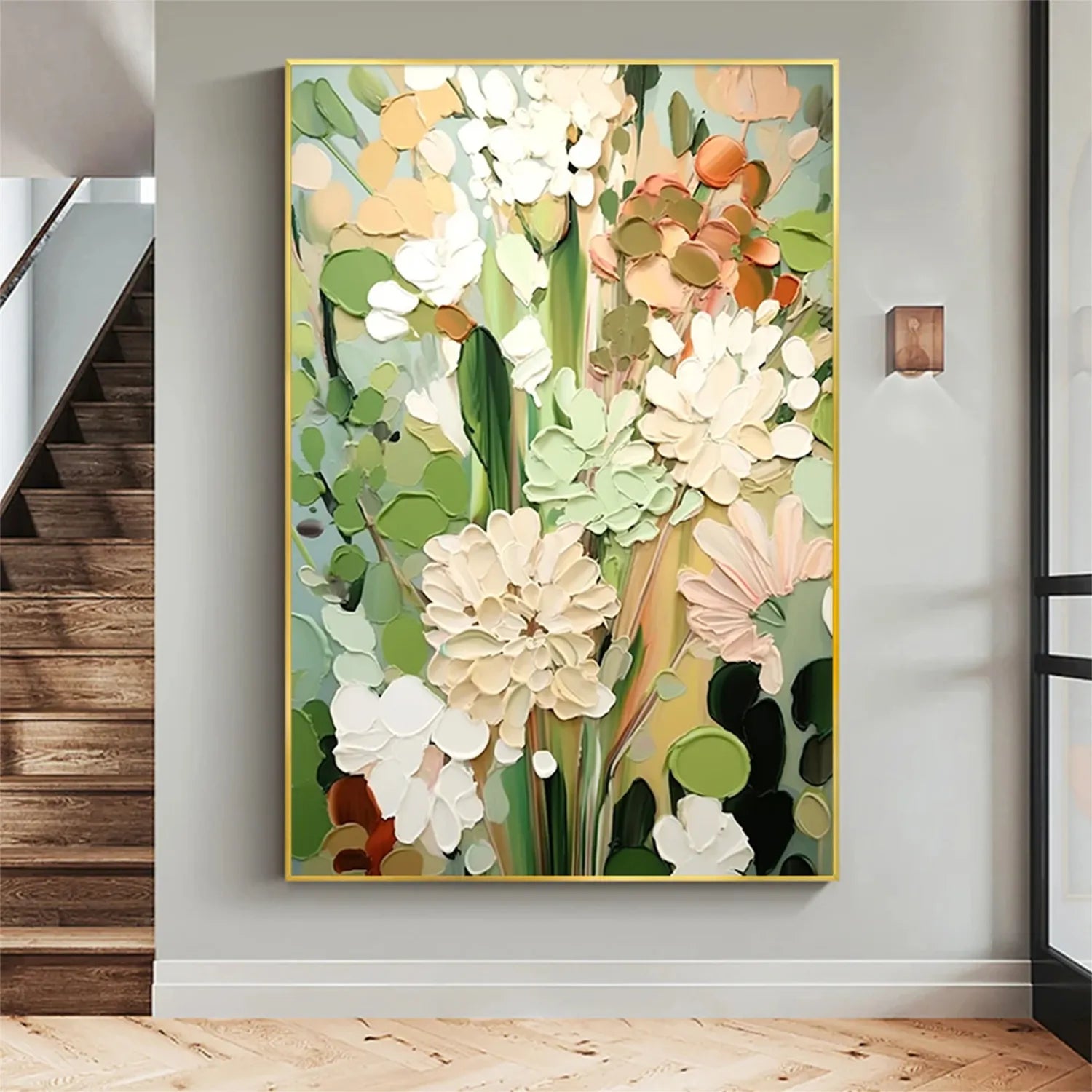 Colorful Flower Textured Painting Canvas #FP015