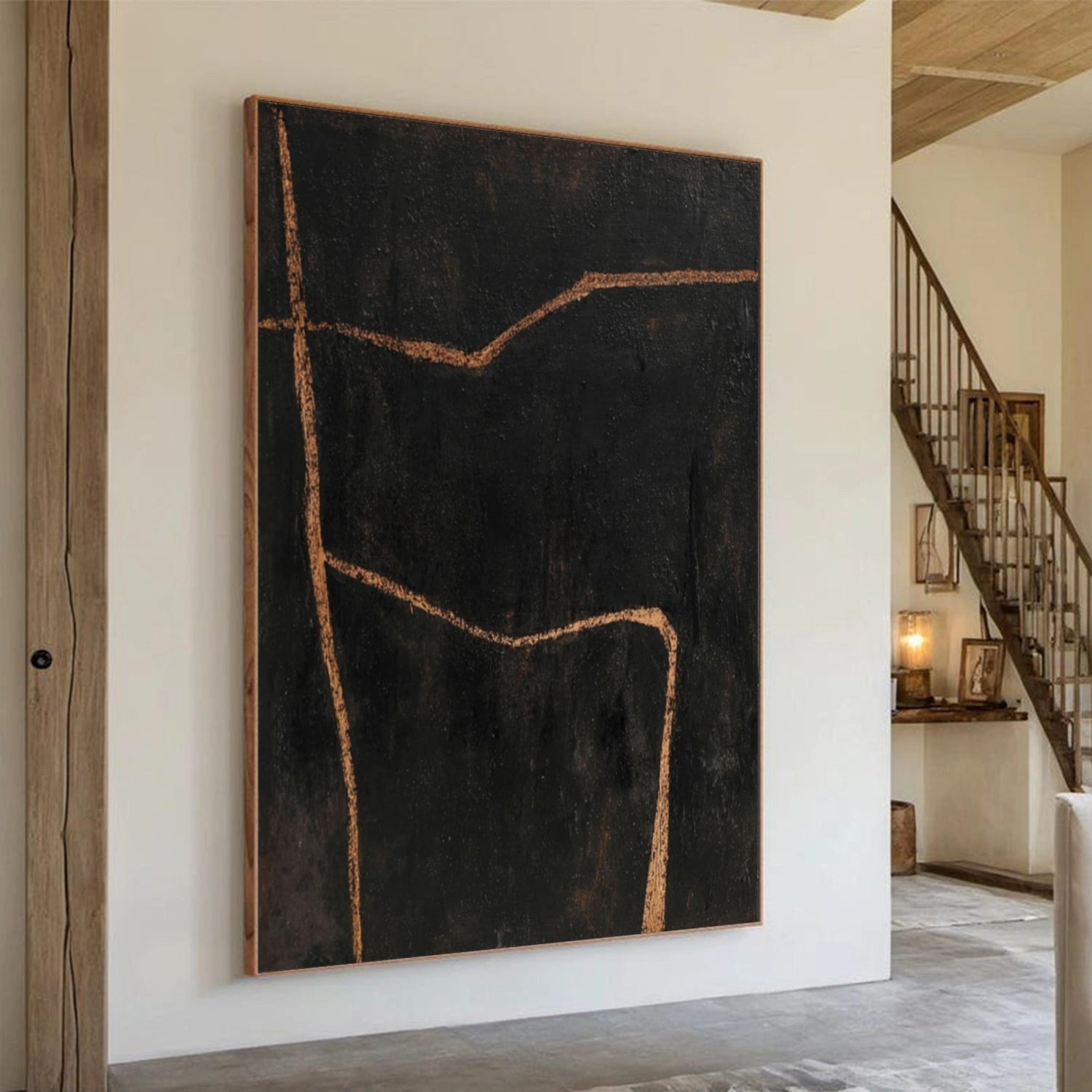 Black Minimalist Canvas Art #MT206