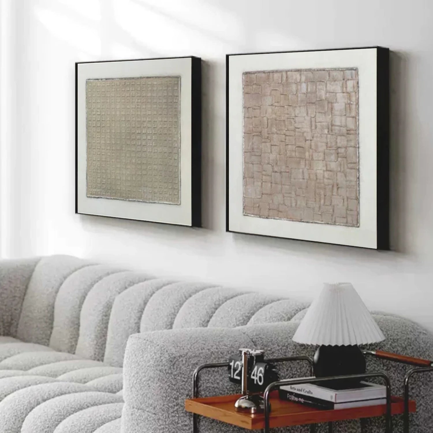 Wabi Sabi Textured Canvas Art Set of 2#WS064