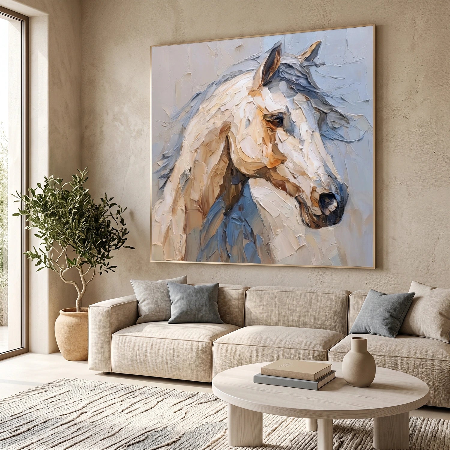 Abstract Animal Horse Textured Wall Art #AC139