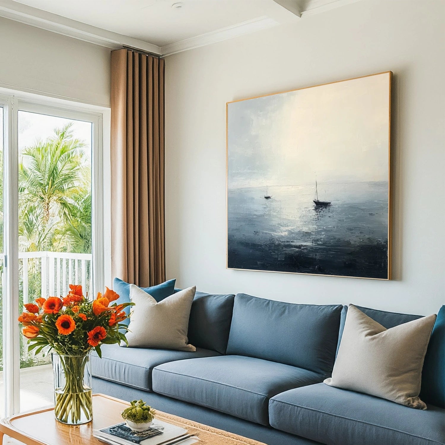 Ocean And Sky Abstract Wall Art #OS091