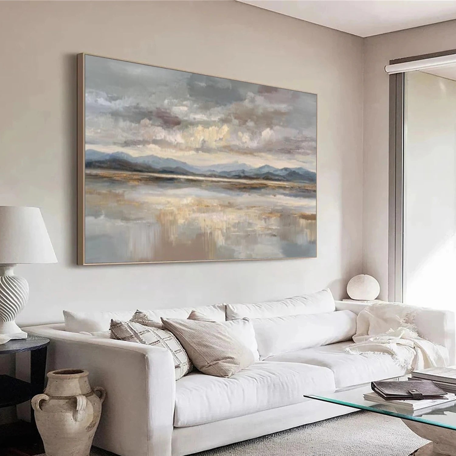 Ocean And Sky Abstract Textured Wall Art #OS140
