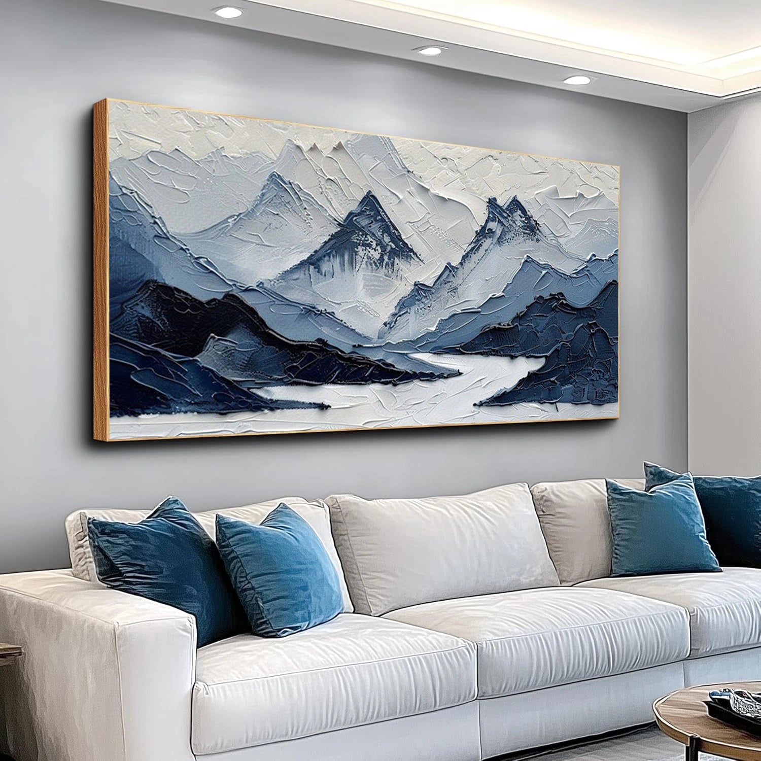 Abstract Mountain Textured Canvas Art #MO053