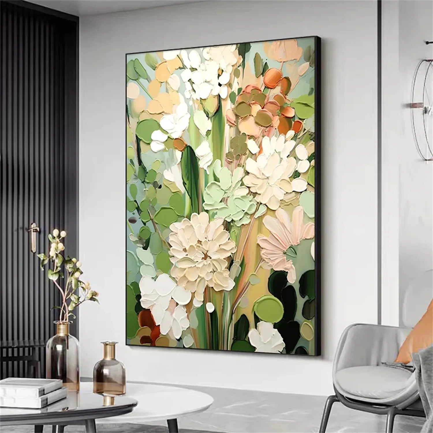 Colorful Flower Textured Painting Canvas #FP015