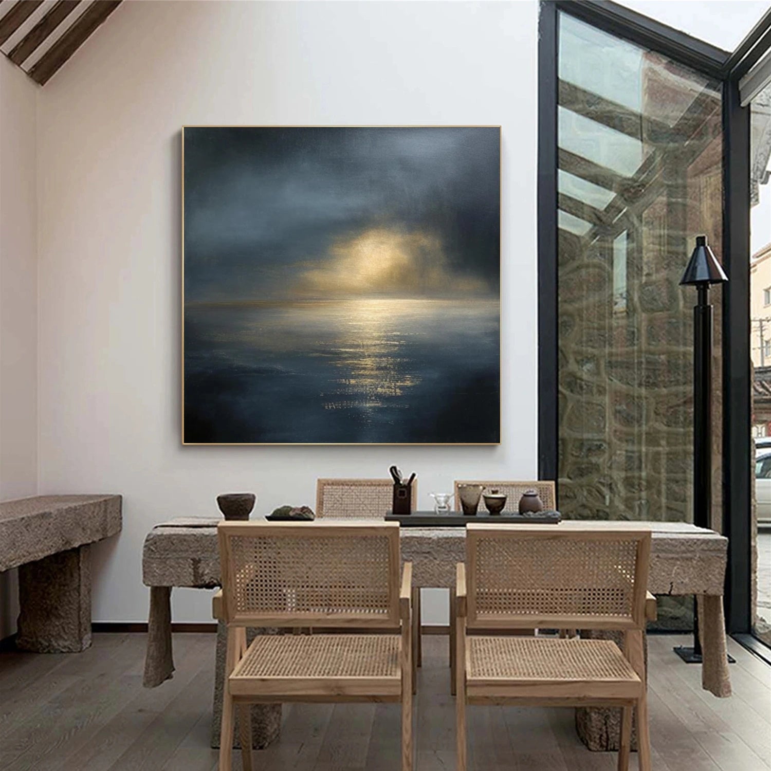 Ocean And Sky Abstract Wall Art #OS069