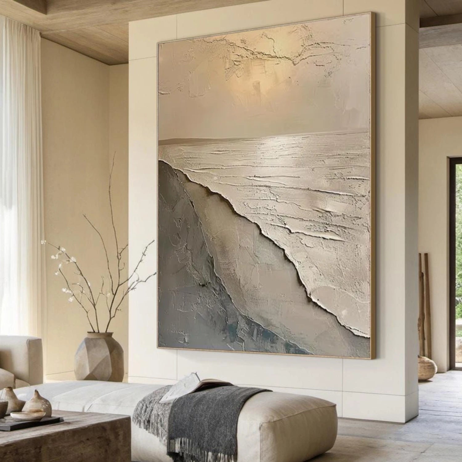 Ocean And Sky Abstract Textured Wall Art #OS075