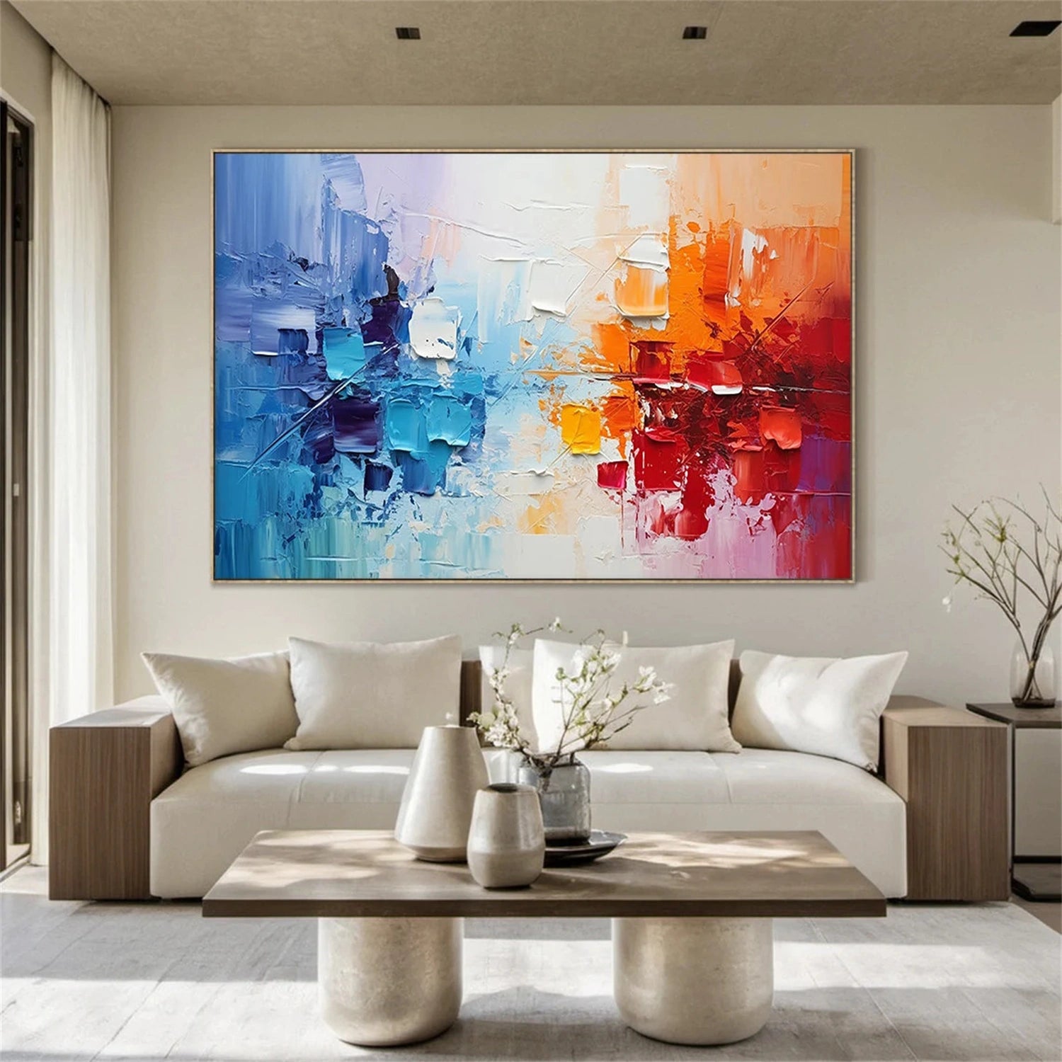 Colorful Abstract Textured Painting Canvas #AT084