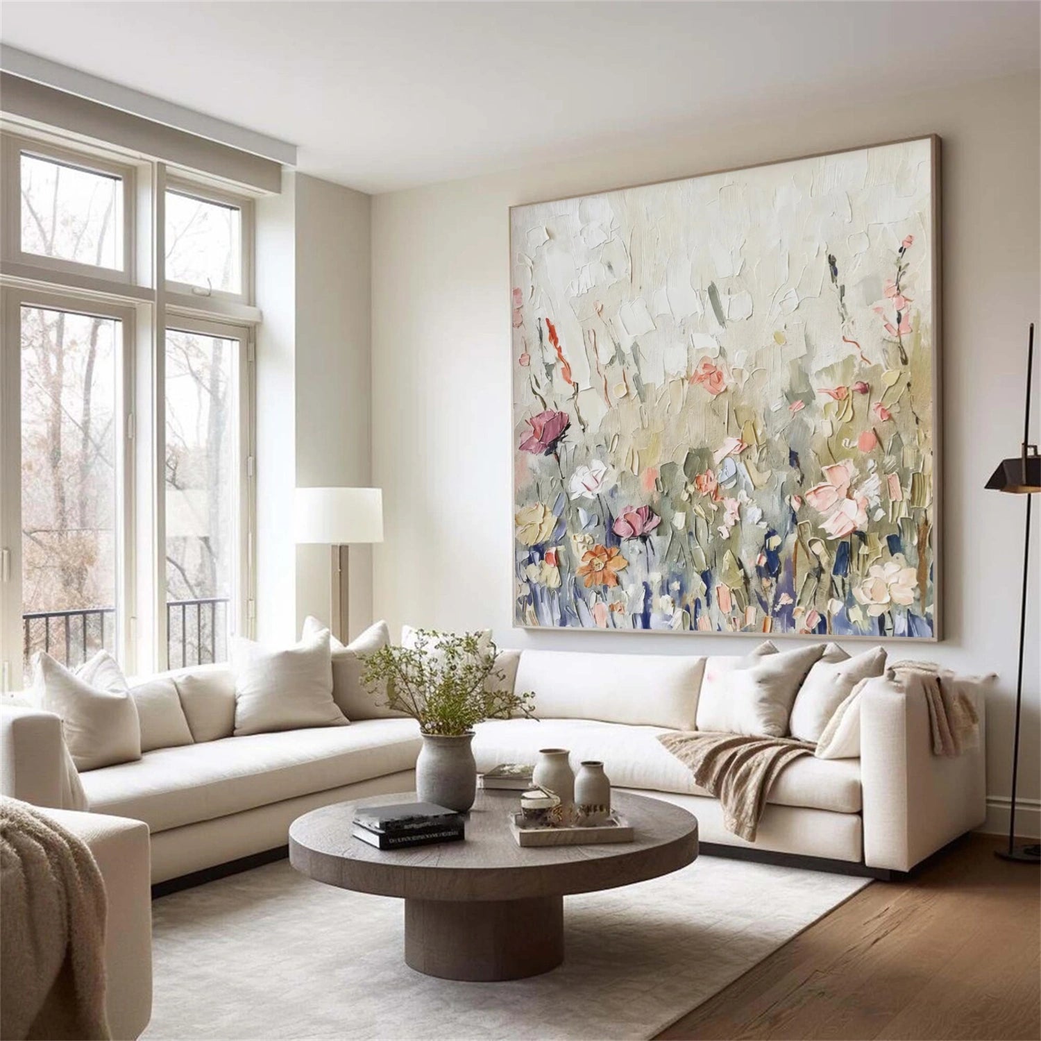 Colorful Flower Abstract Textured Wall Art #FP136