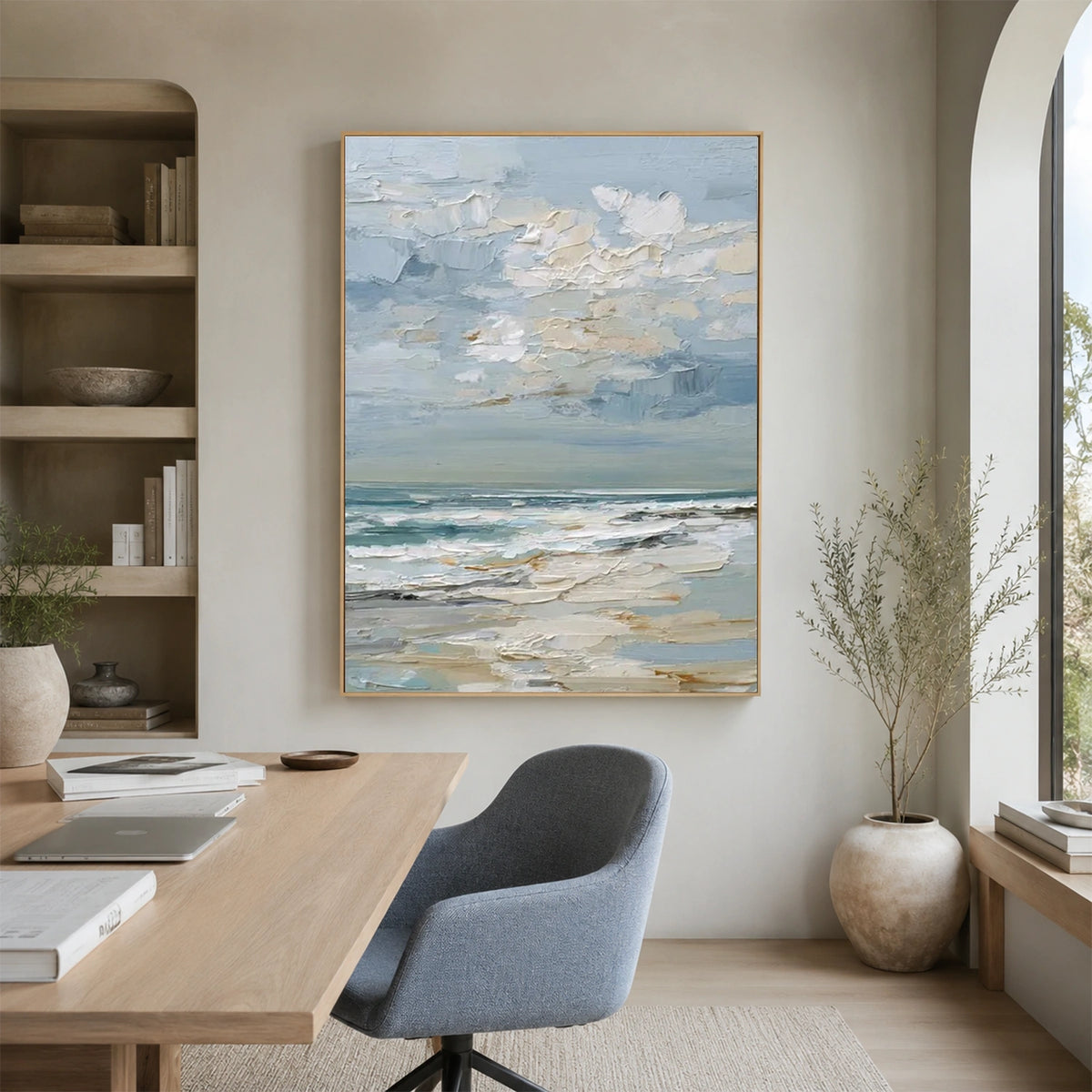 Ocean And Sky Abstract Textured Wall Art #OS203