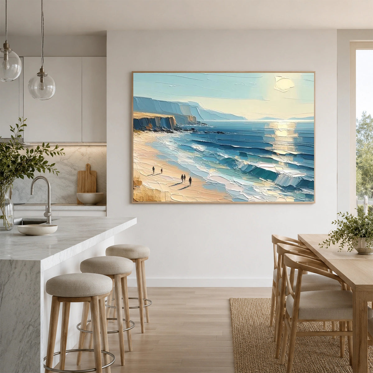 Ocean And Sky Abstract Textured Wall Art #OS227
