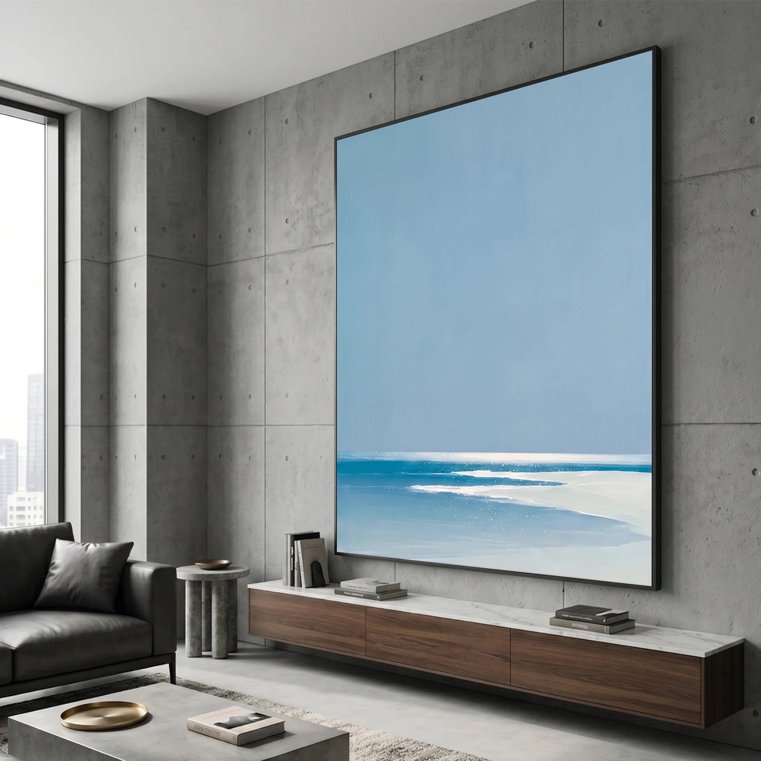 Blue Ocean And Sky Abstract Wall Art #OS165