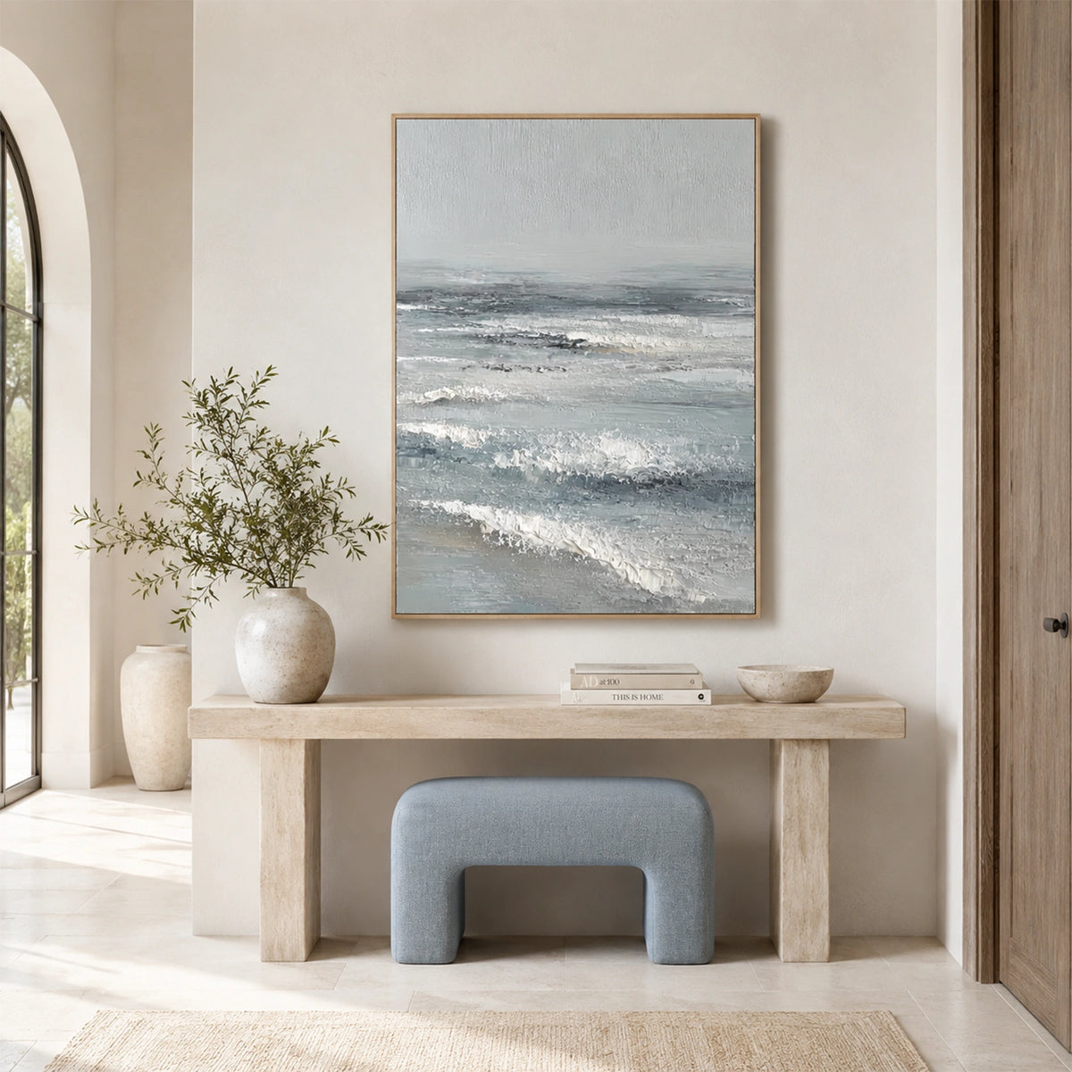 Ocean And Sky Abstract Textured Wall Art #OS192
