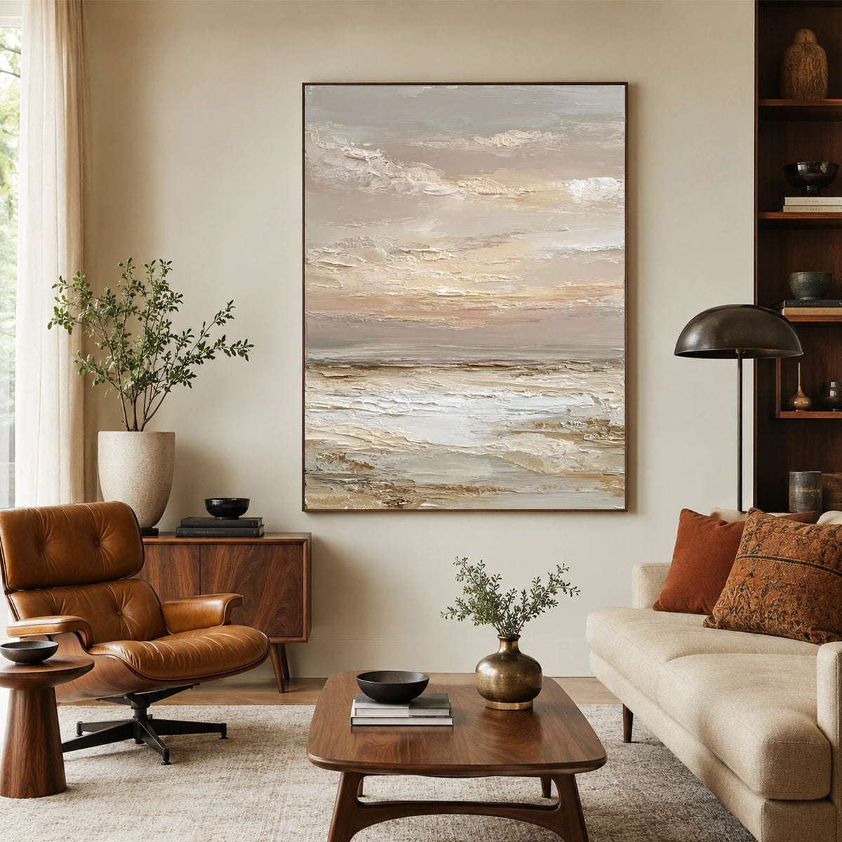Ocean And Sky Abstract Textured Wall Art #OS236