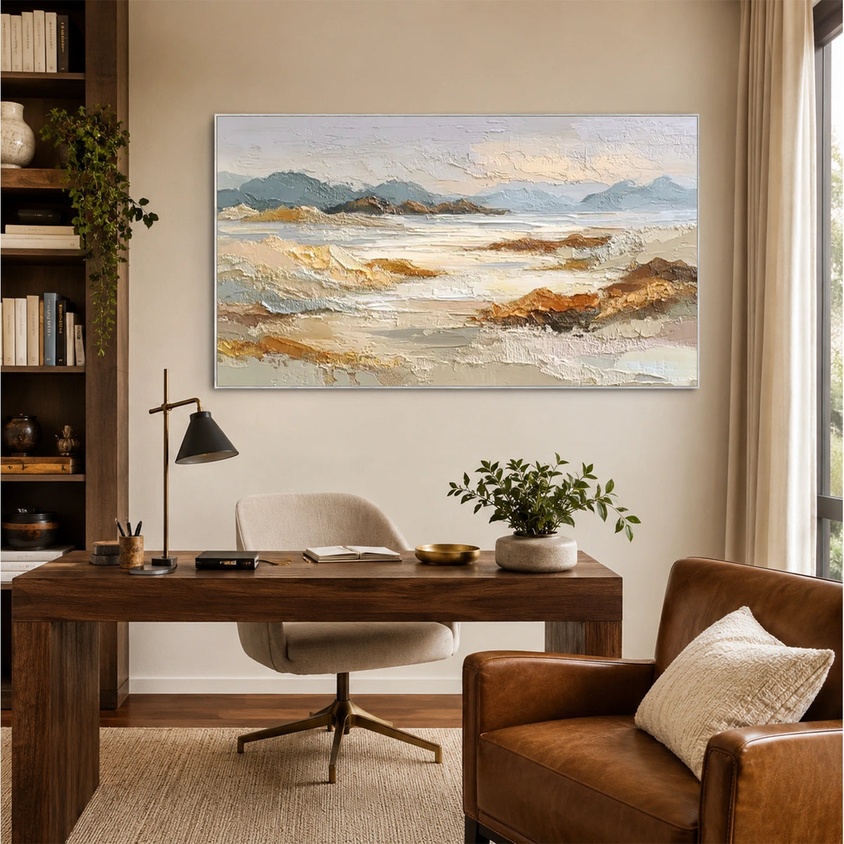 Abstract Mountain Textured Canvas Art #MO085