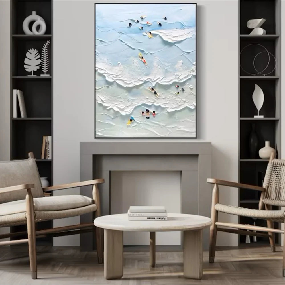 Ocean And Sky Textured Painting Canvas #OS020