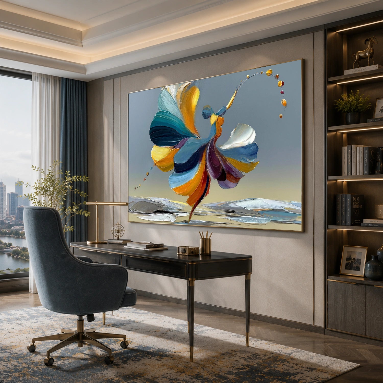 Abstract Portrait Textured Canvas Art #AE149