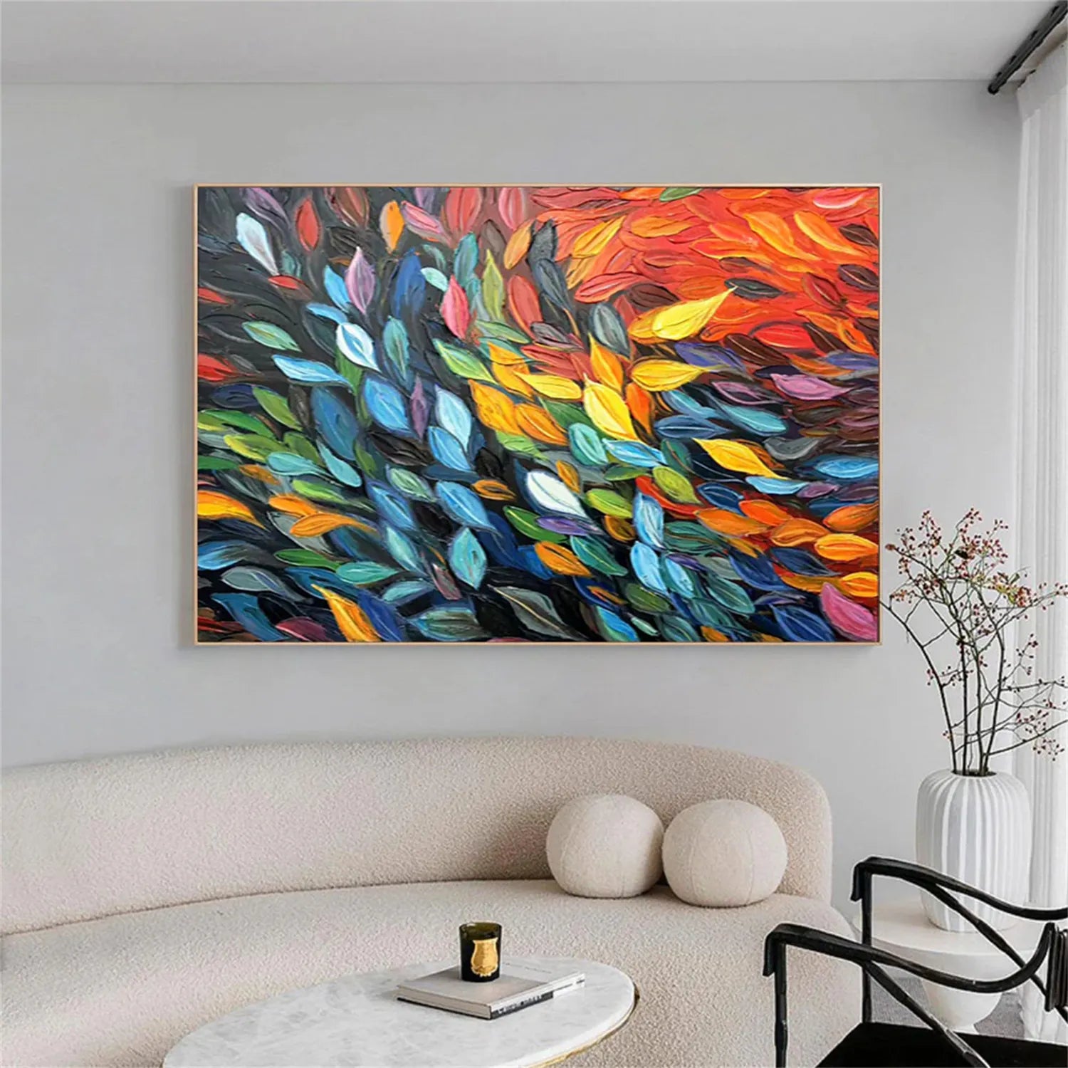 Colorful Tree Textured Painting Canvas #TP012