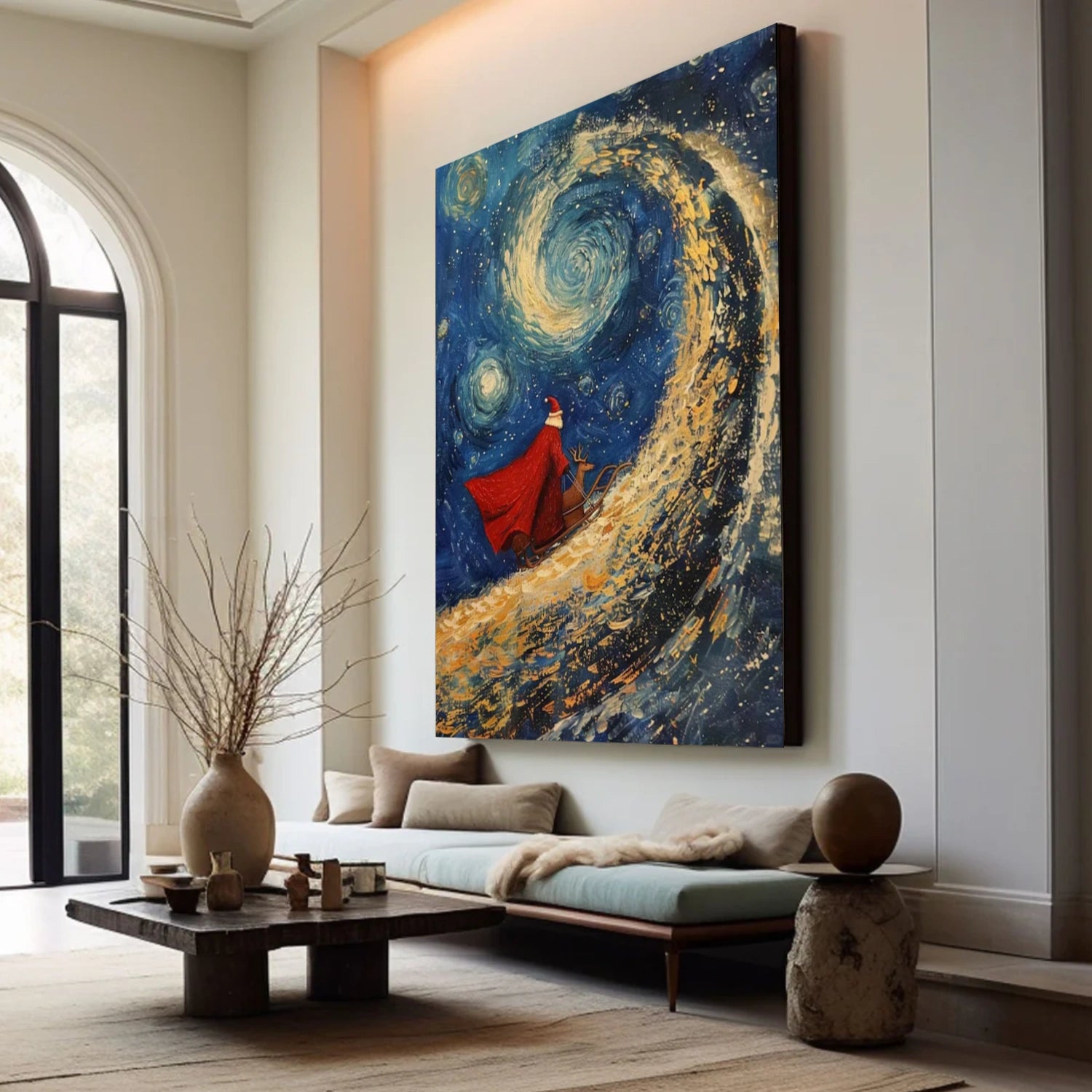 Abstract Santa Claus Canvas Art #AE052