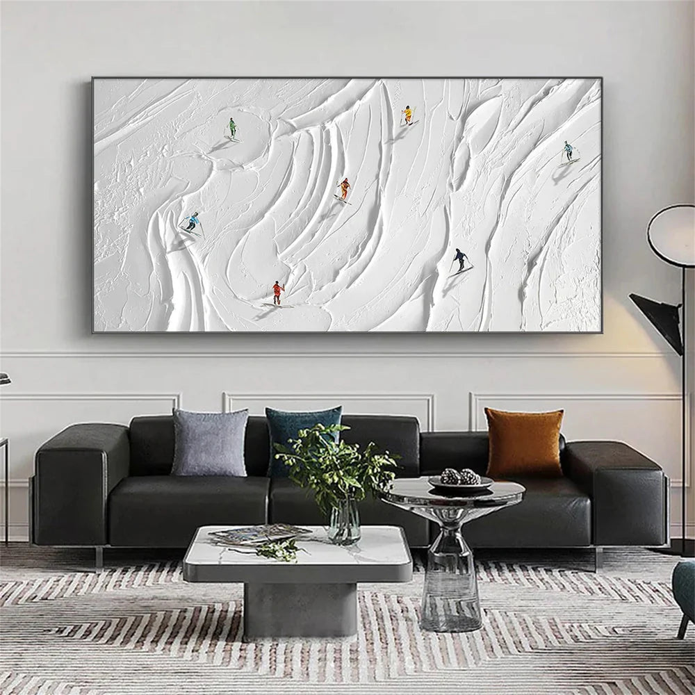 Skiing Sport Textured Wall Art #MS023