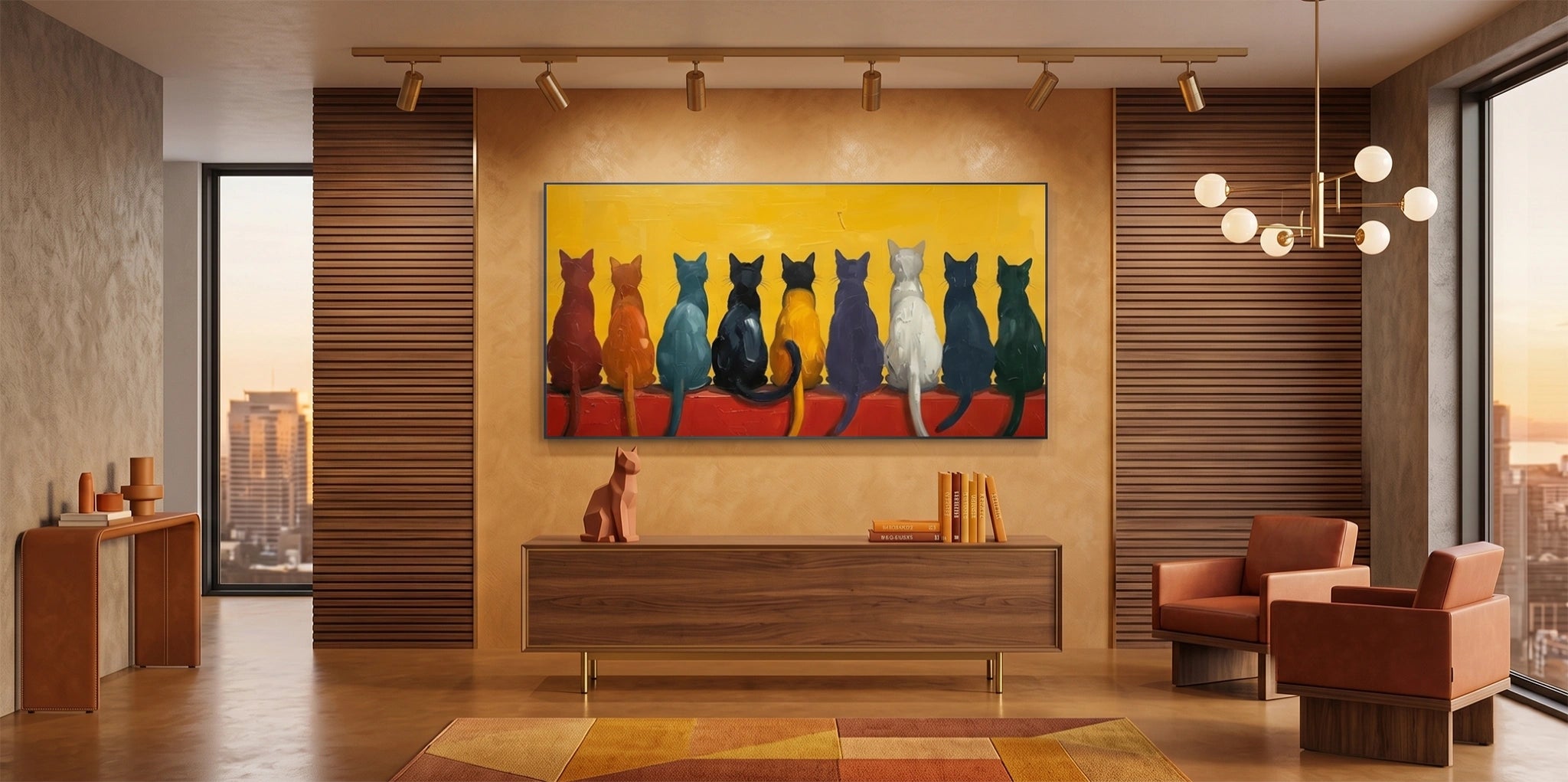 Abstract Animal Cat Wall Art #AC123