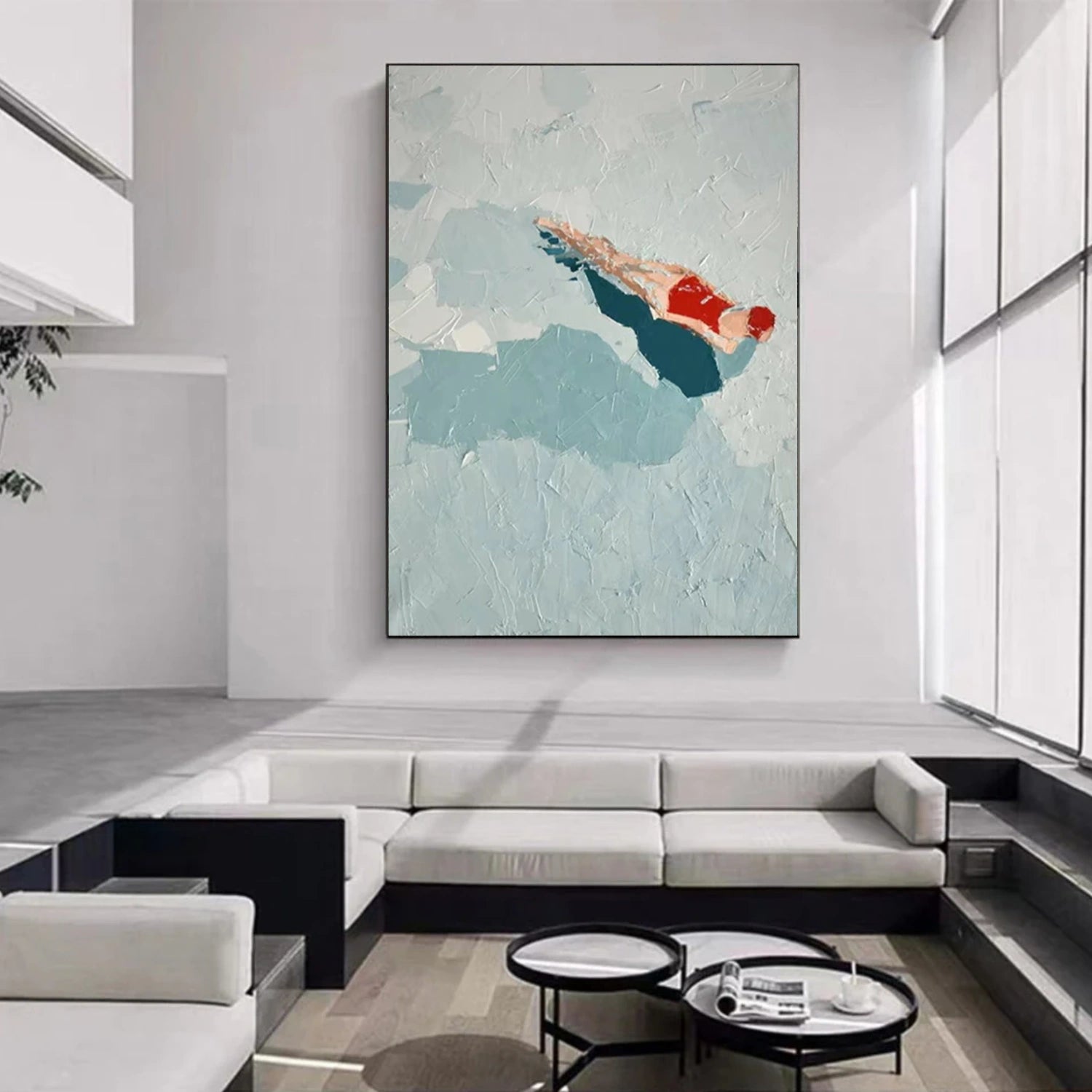 Swimming Sport Textured Wall Art #MS017