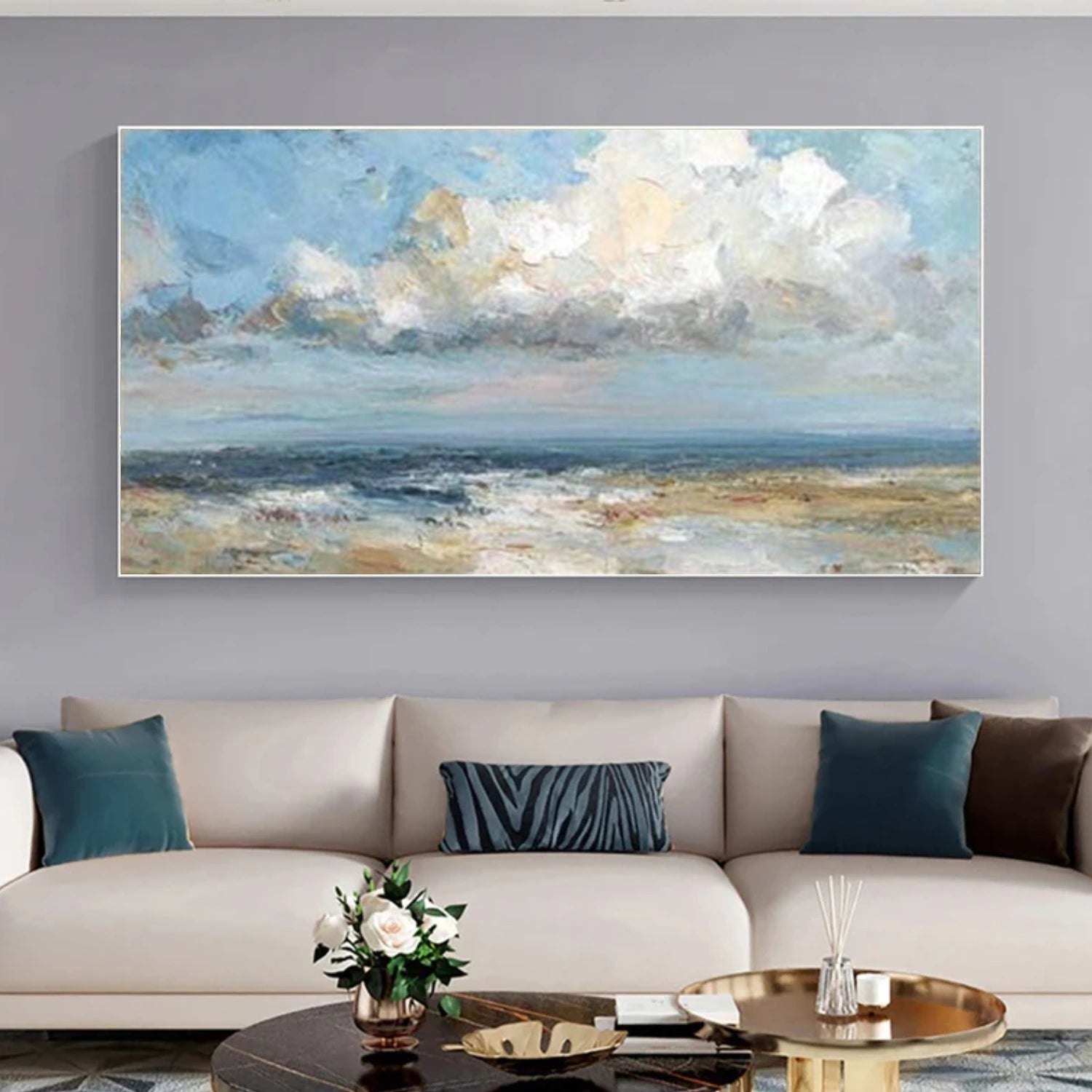 Ocean And Sky Abstract Wall Art #OS117