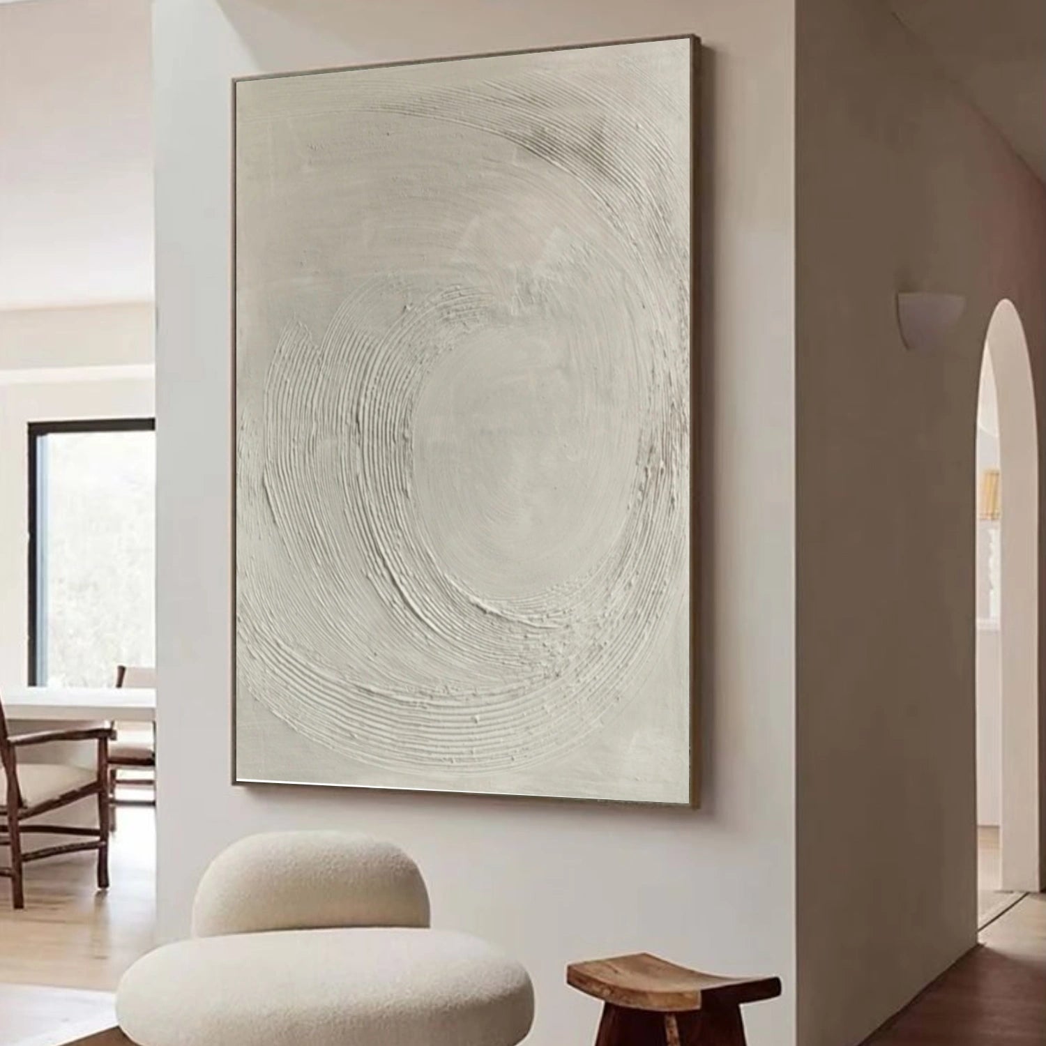Beige and White Minimalist Canvas Art #MT159