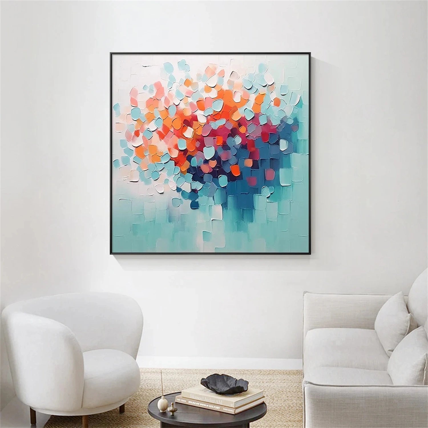 Colorful Abstract Textured Painting Canvas #AT078