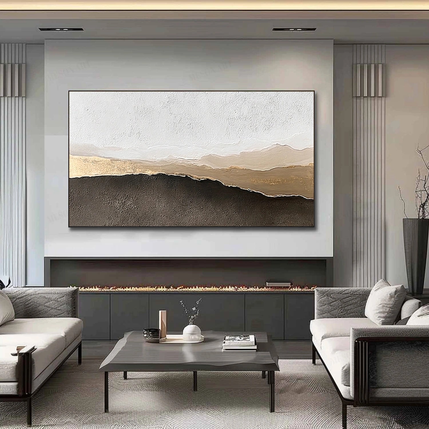 Brown Minimalist Textured Canvas Art #MT211